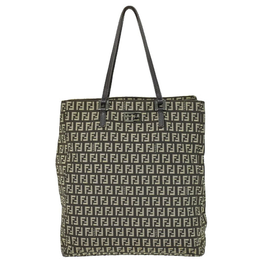 Fendi Zucchino Brown Canvas Hand Bag