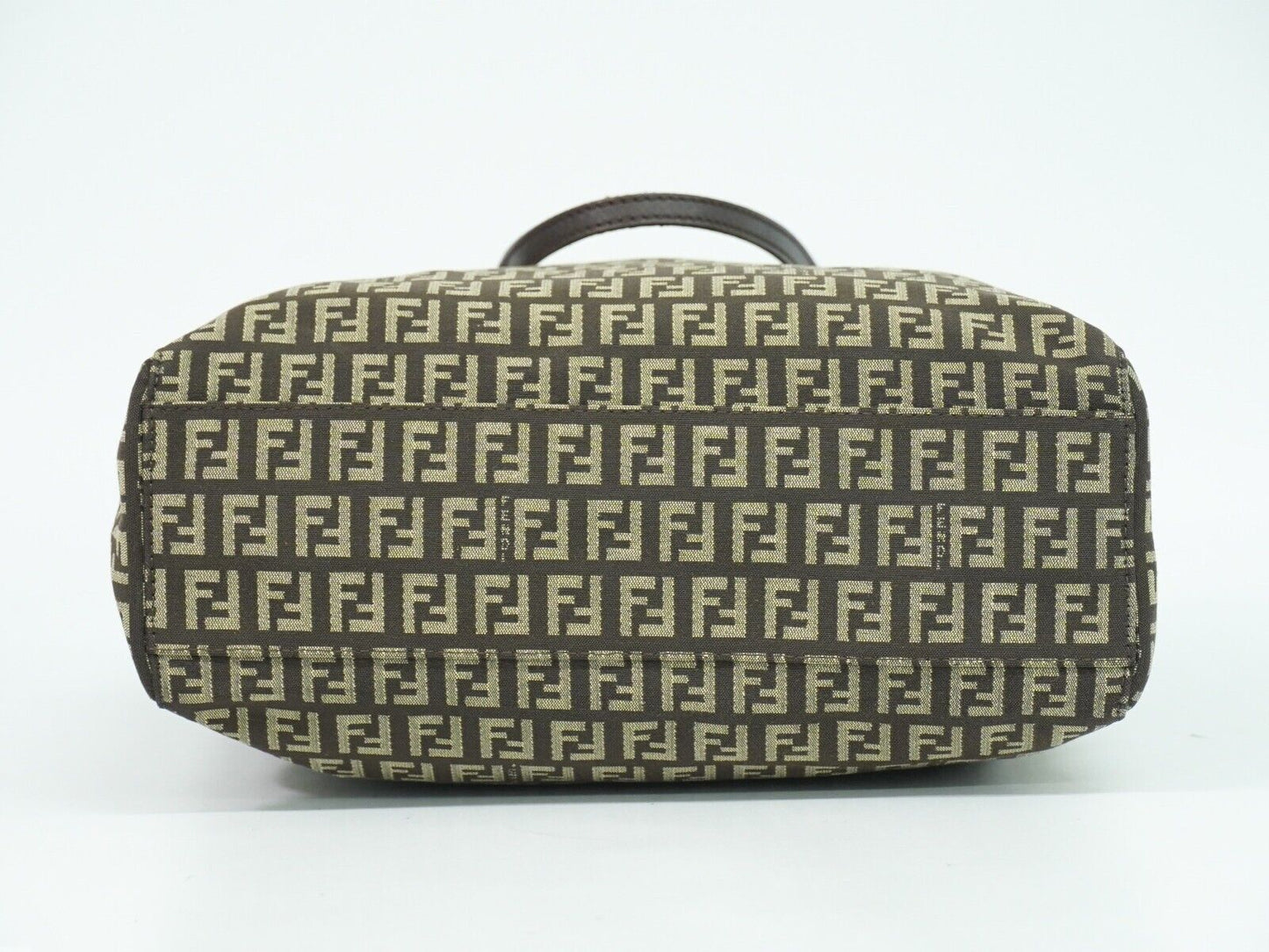 Fendi Zucchino Brown Canvas Hand Bag