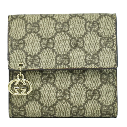 Gucci Interlocking G Beige Canvas Wallet Accessories