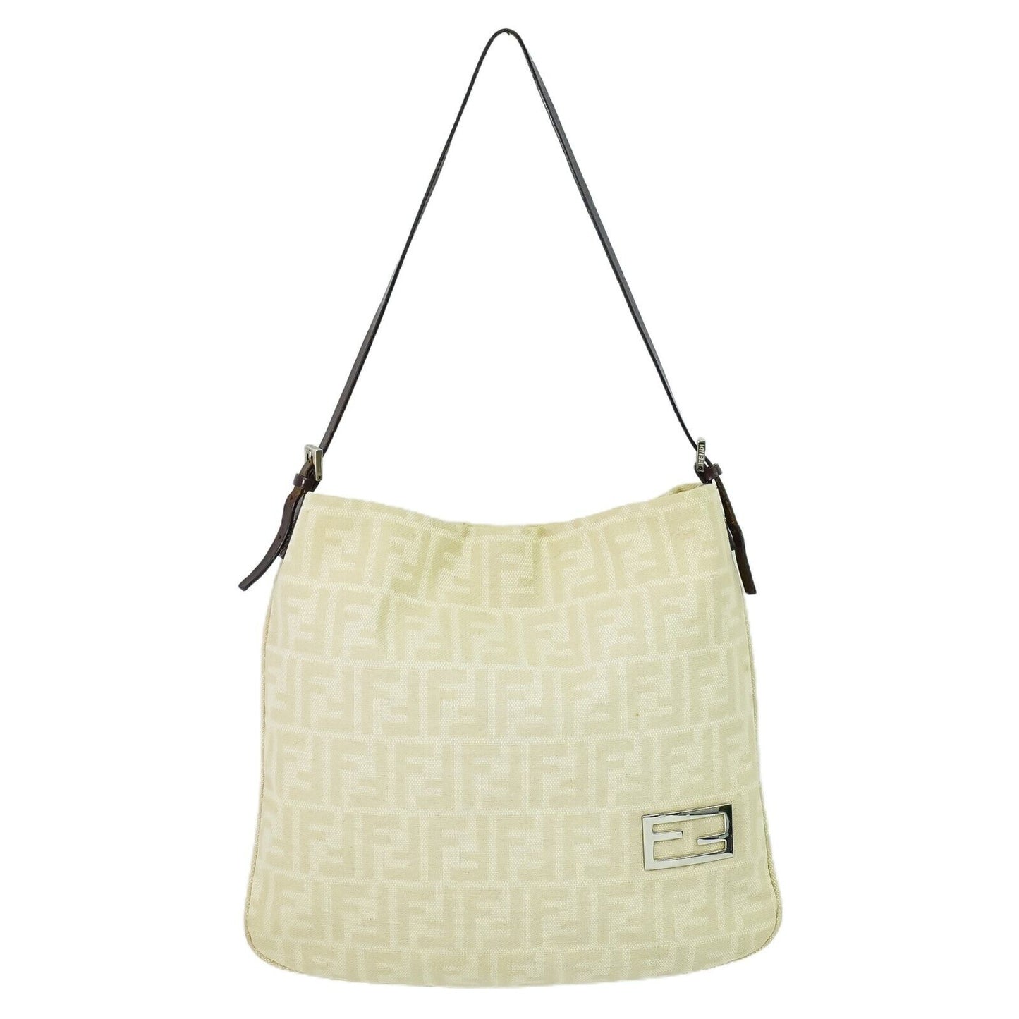 Fendi Zucca Beige Canvas Shoulder Bag