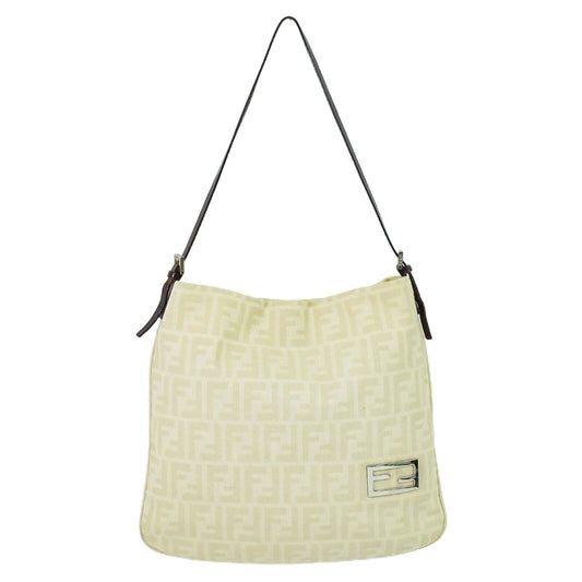 Fendi Zucca Beige Canvas Shoulder Bag