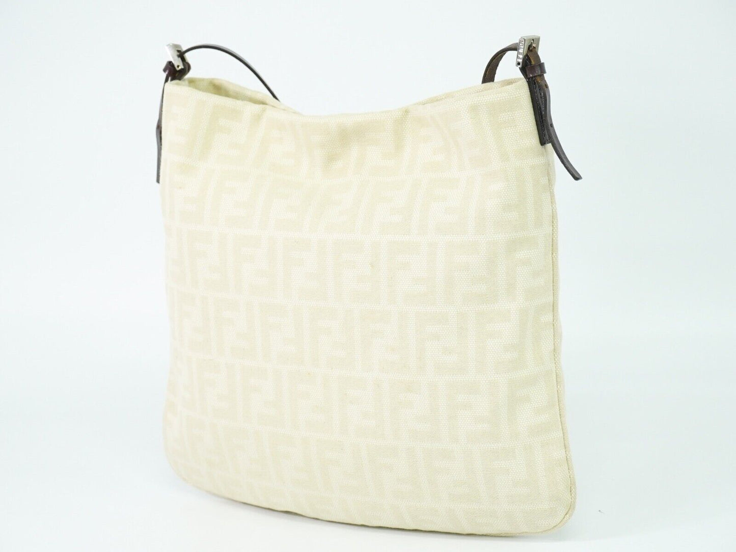 Fendi Zucca Beige Canvas Shoulder Bag