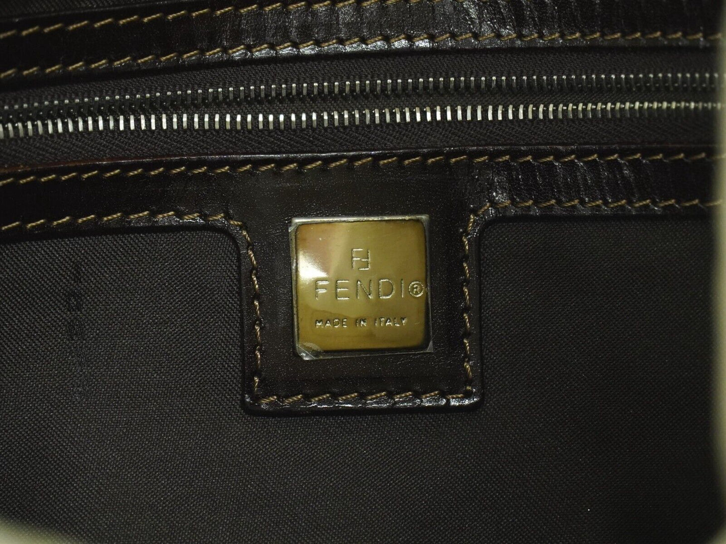 Fendi Zucca Beige Canvas Shoulder Bag