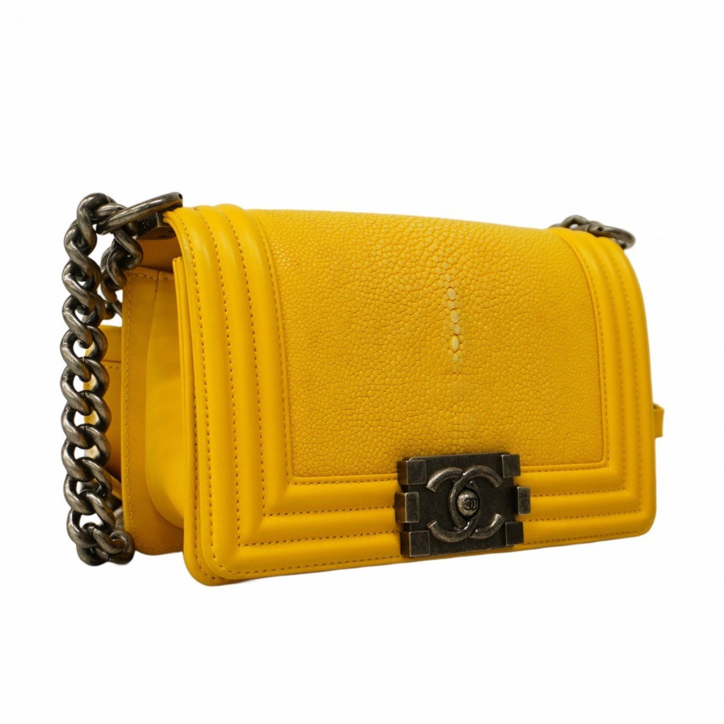 Chanel Boy Yellow Leather Shoulder Bag