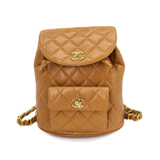 Chanel Duma Camel Leather Backpack Bag