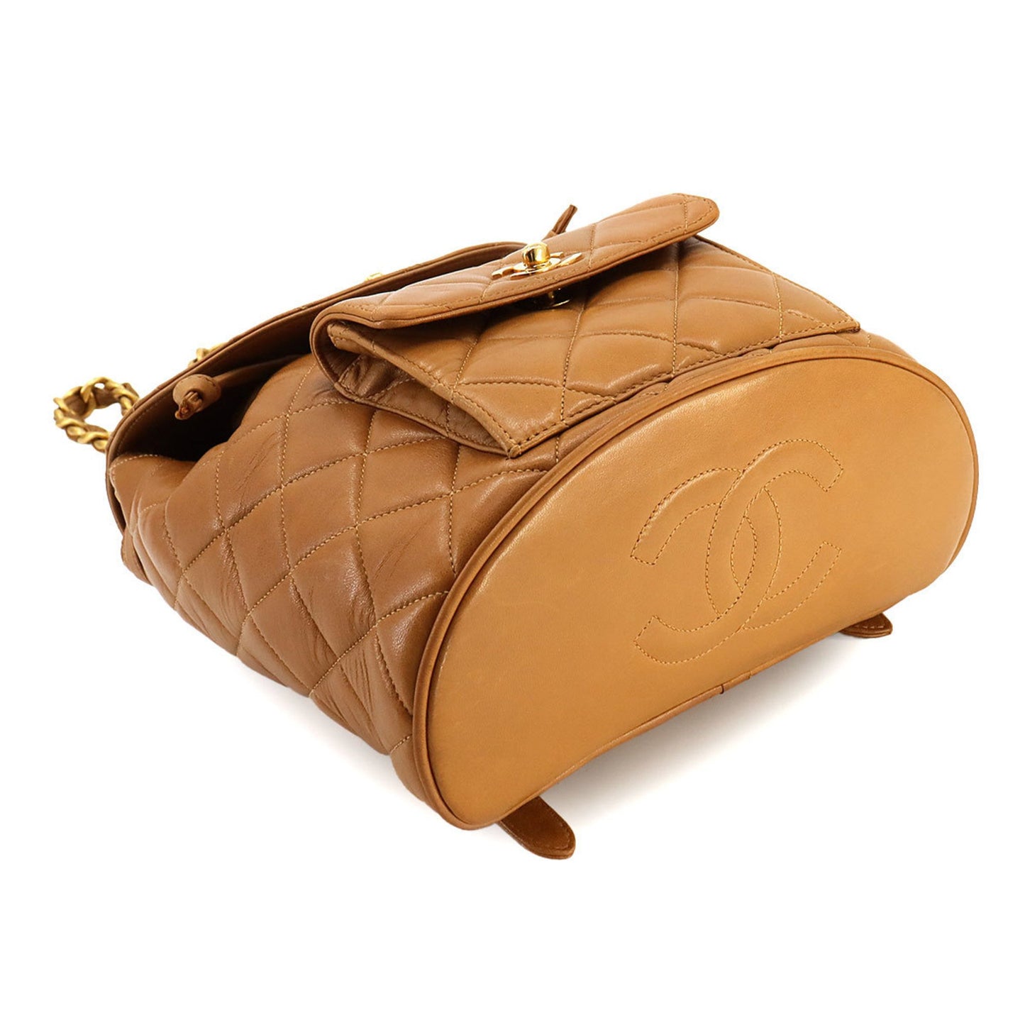 Chanel Duma Camel Leather Backpack Bag