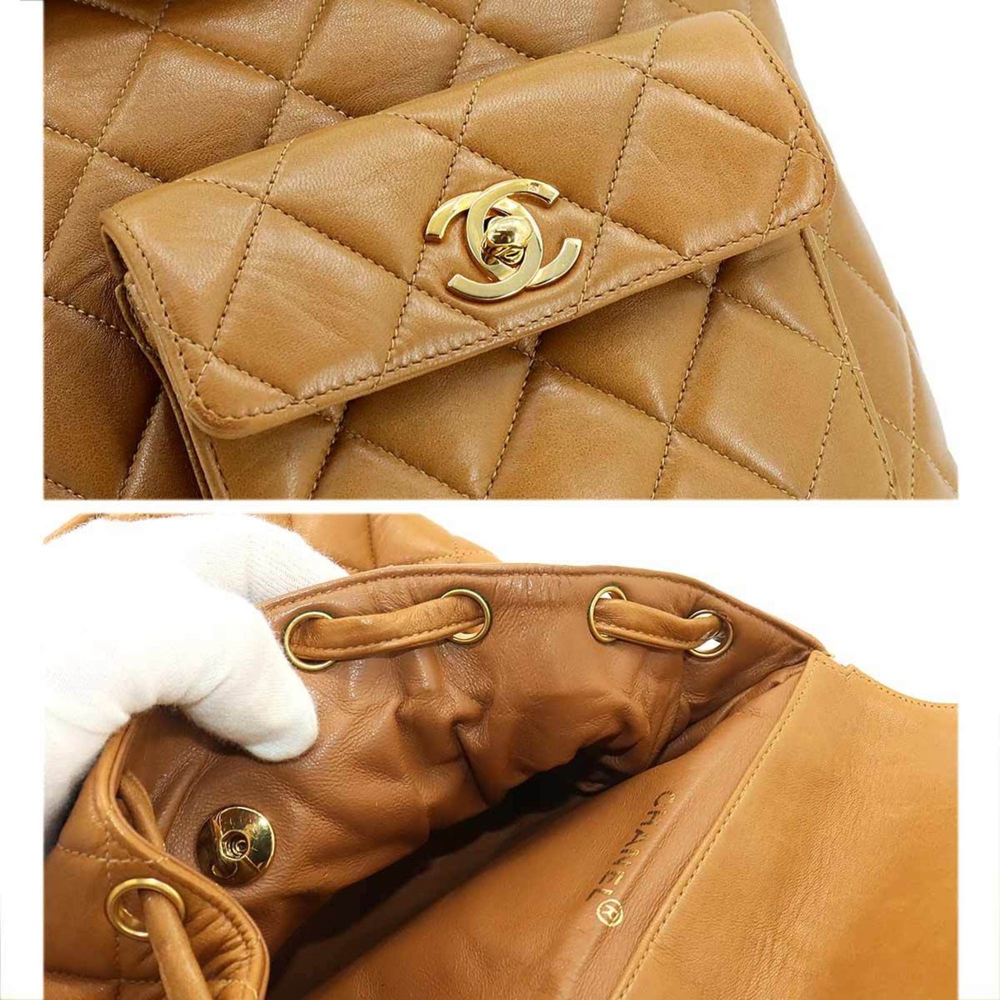 Chanel Duma Camel Leather Backpack Bag