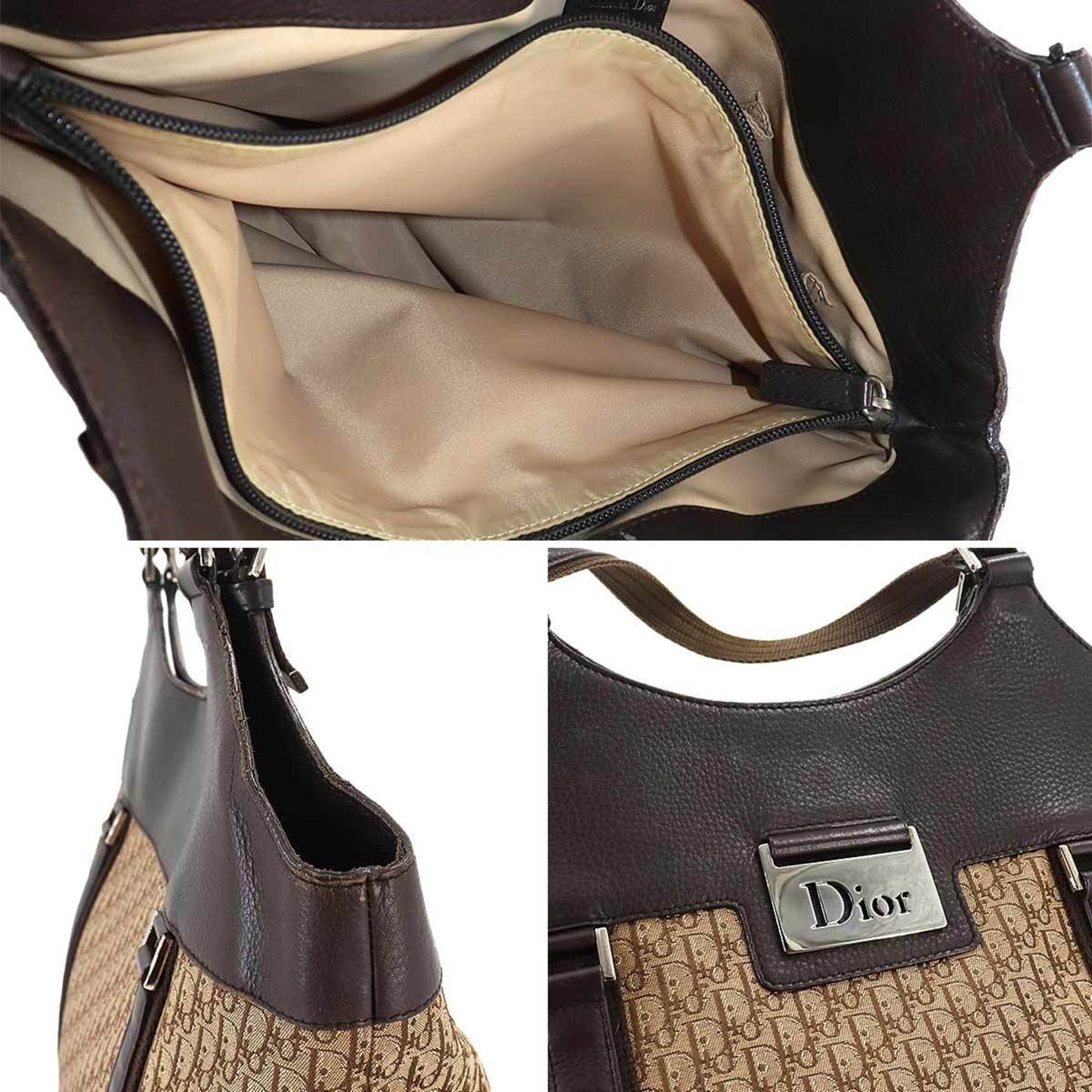 Dior Street chic Brown Canvas Tote Bag