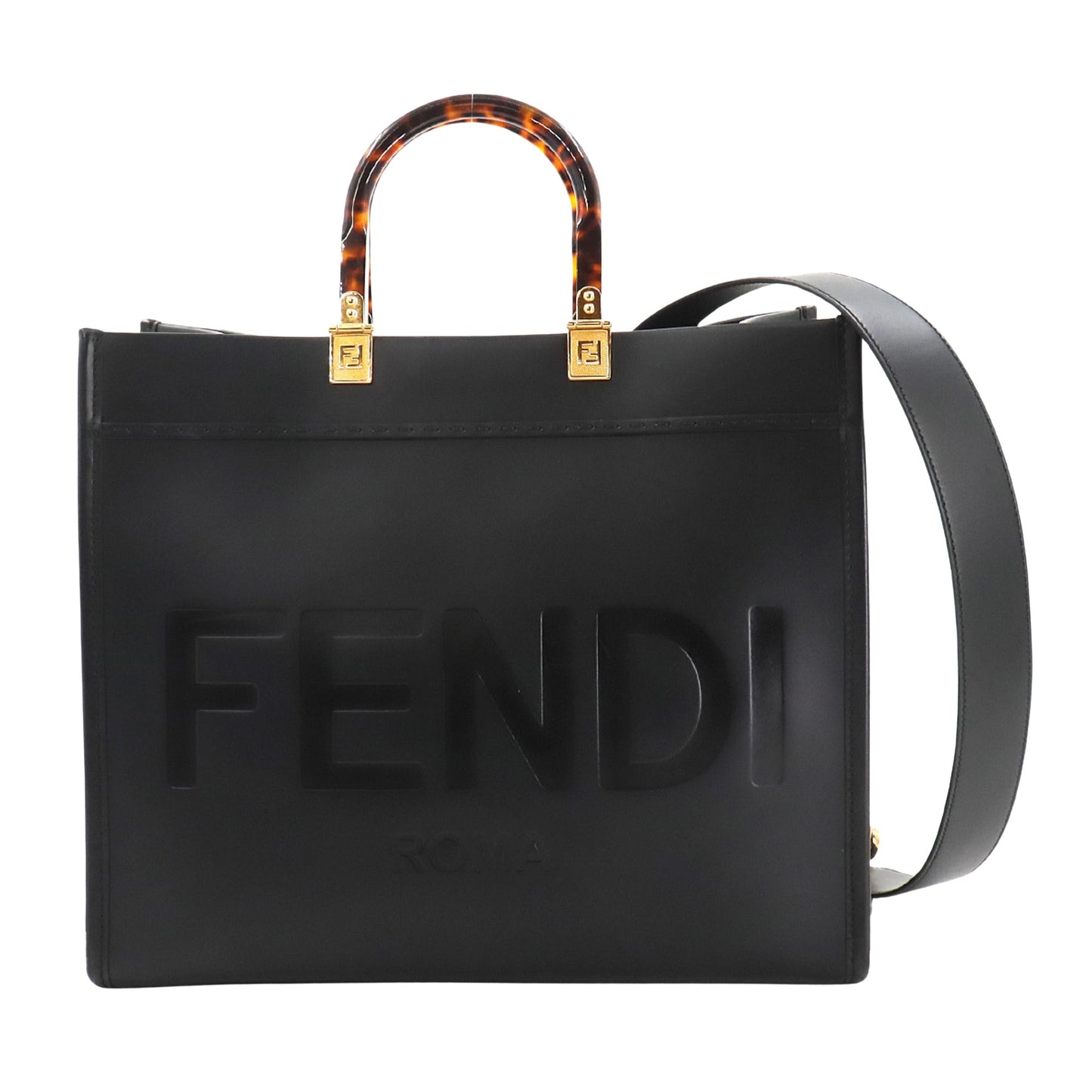 Fendi Black Leather Shopper Bag