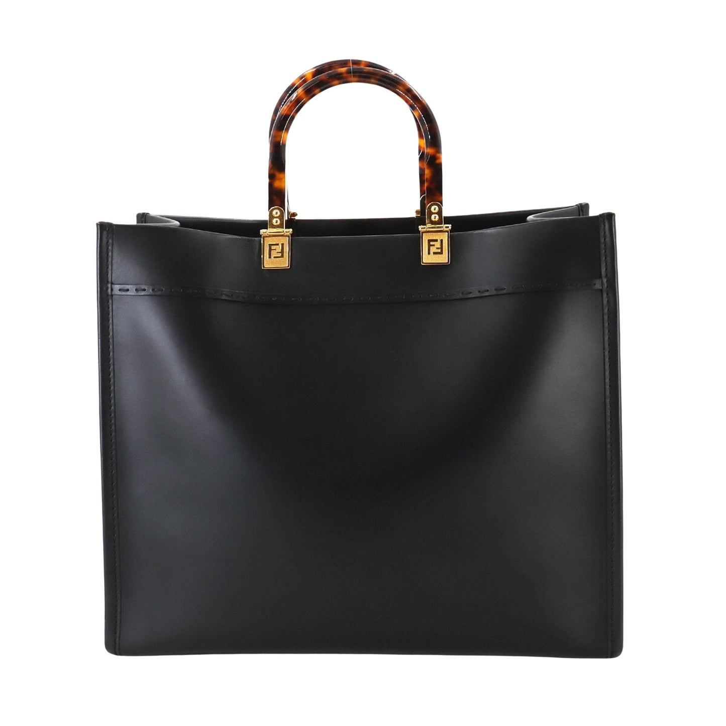 Fendi Black Leather Shopper Bag