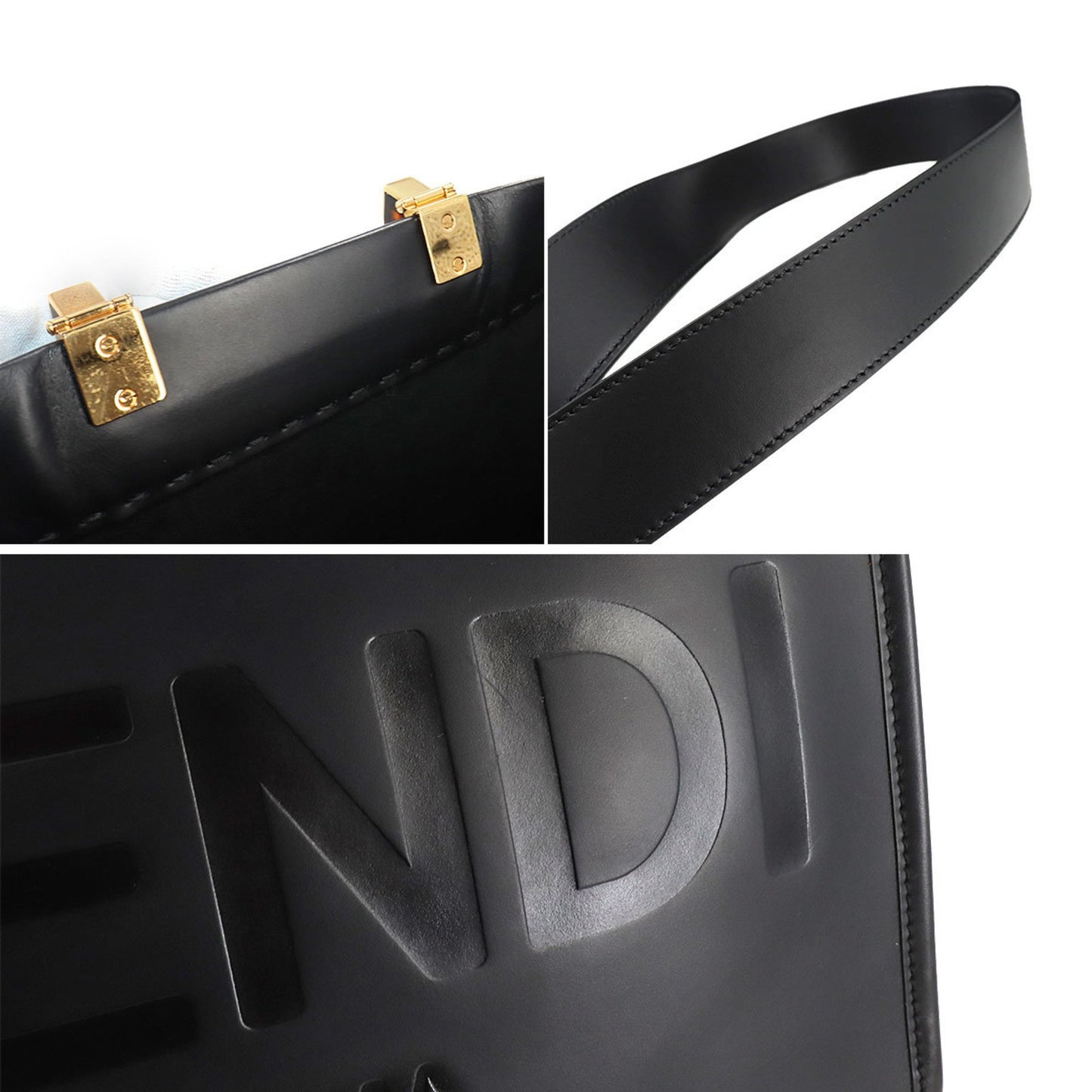 Fendi Black Leather Shopper Bag