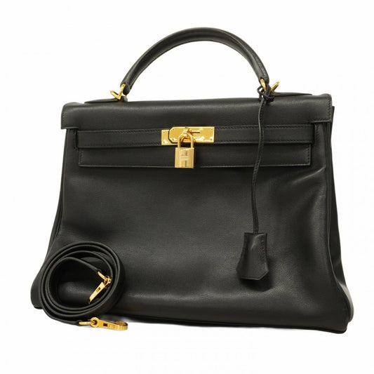 Hermès Kelly 32 Black Leather Hand Bag