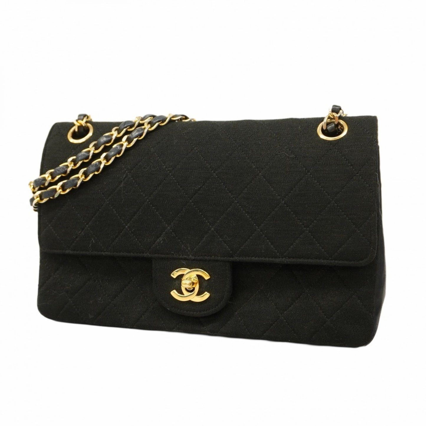 Chanel Timeless Black Cotton Shoulder Bag