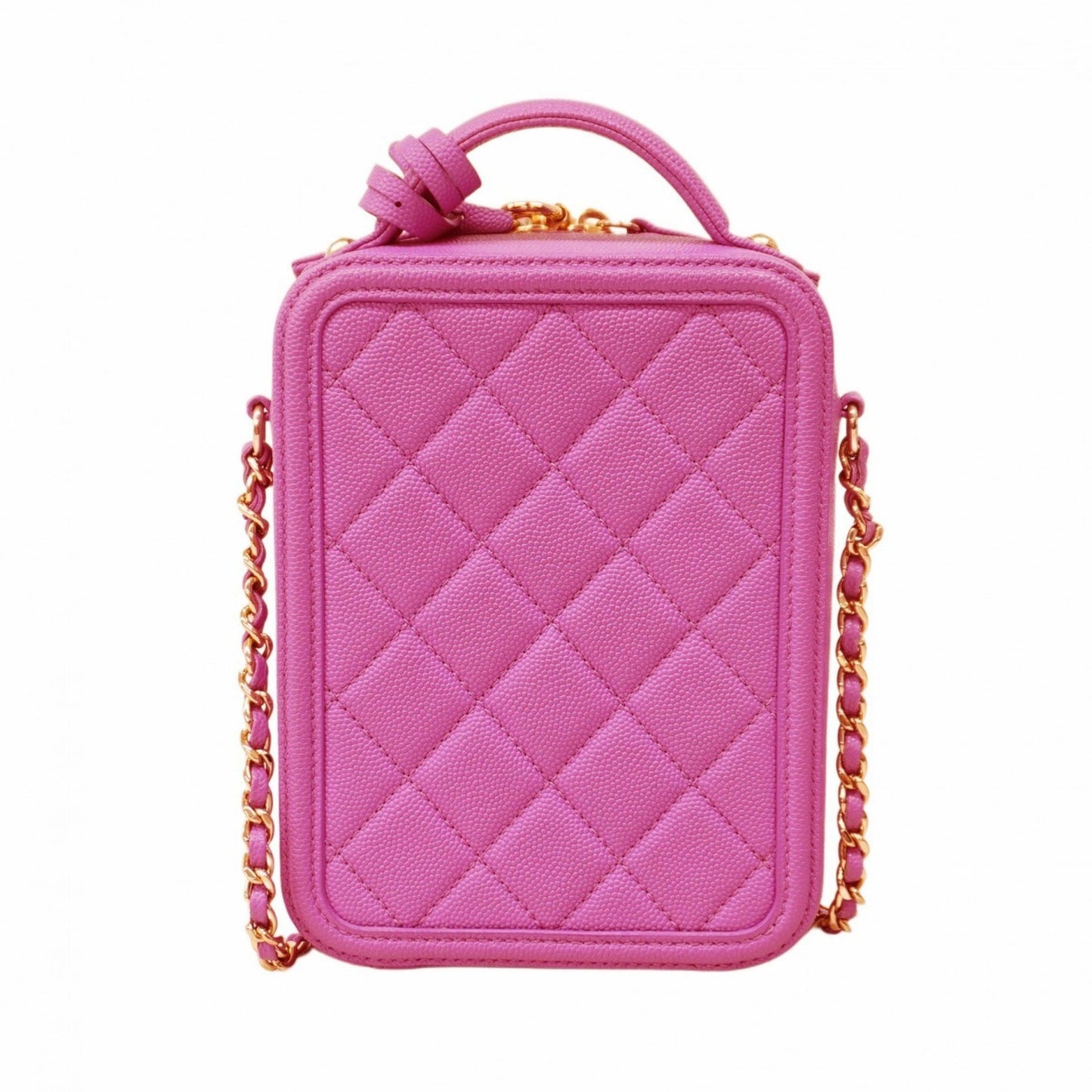 Chanel CC Filigree Pink Leather Shoulder Bag