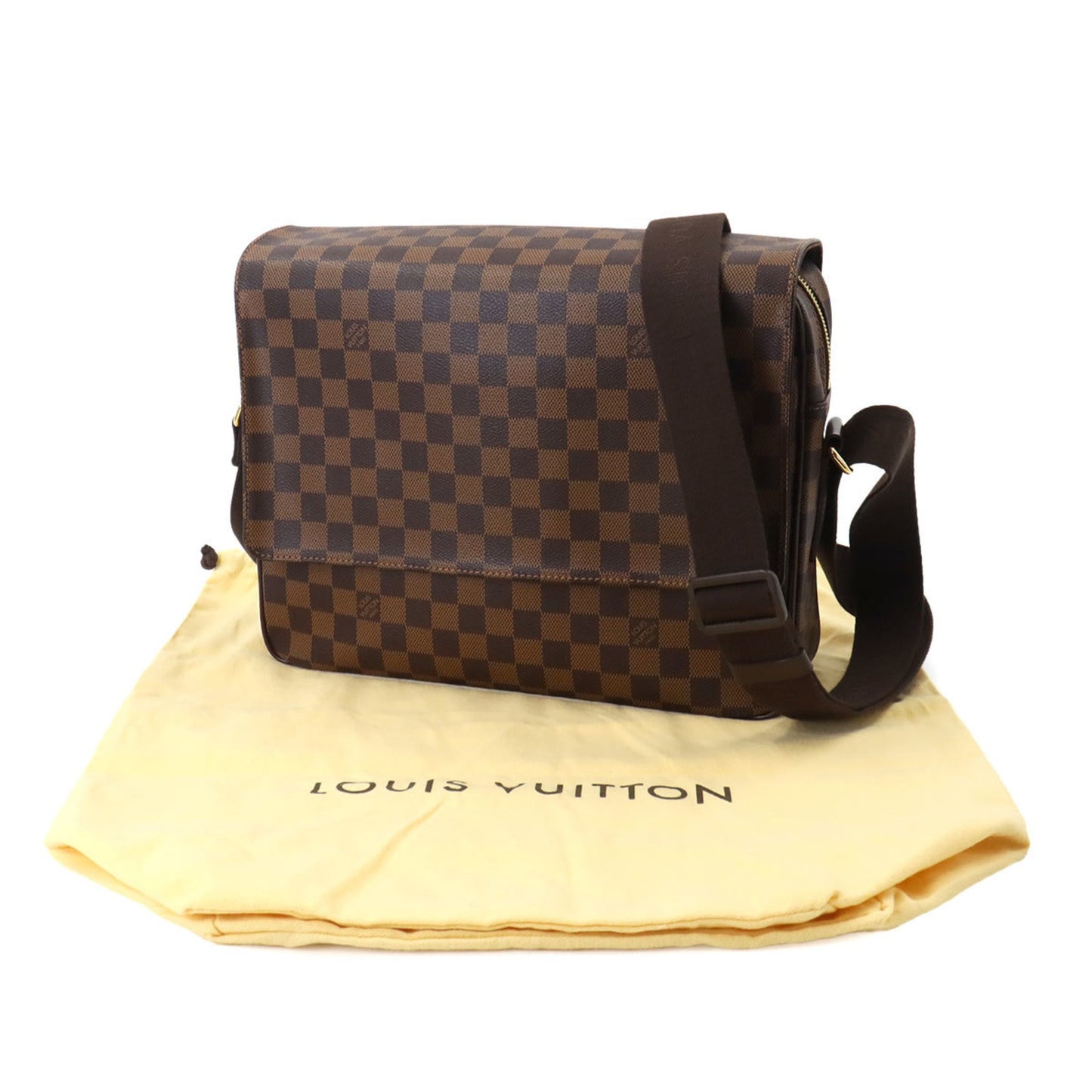 Louis Vuitton Shelton Brown Canvas Shoulder Bag