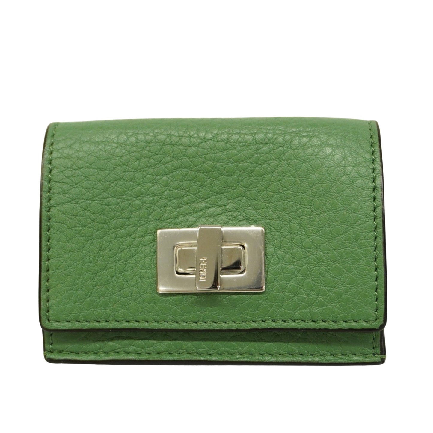 Fendi Green Leather Wallet Accessories