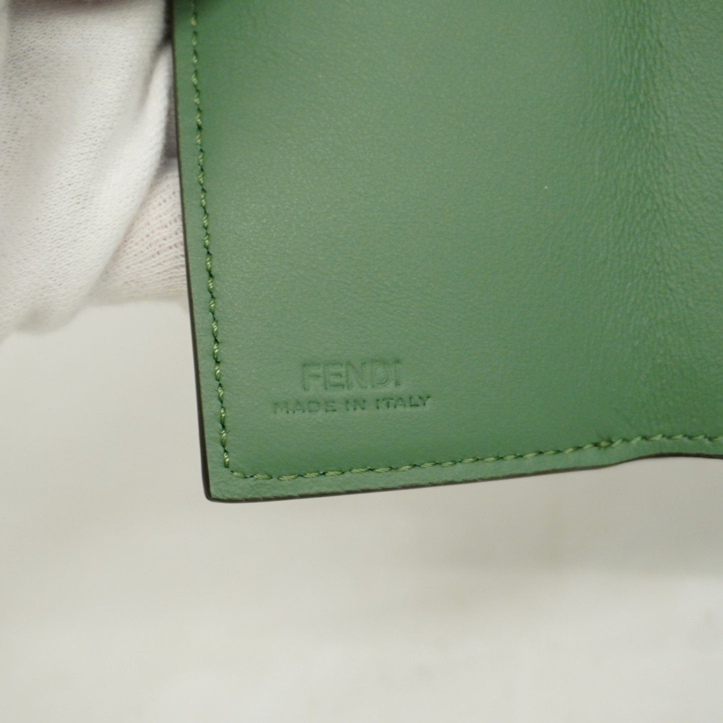 Fendi Green Leather Wallet Accessories