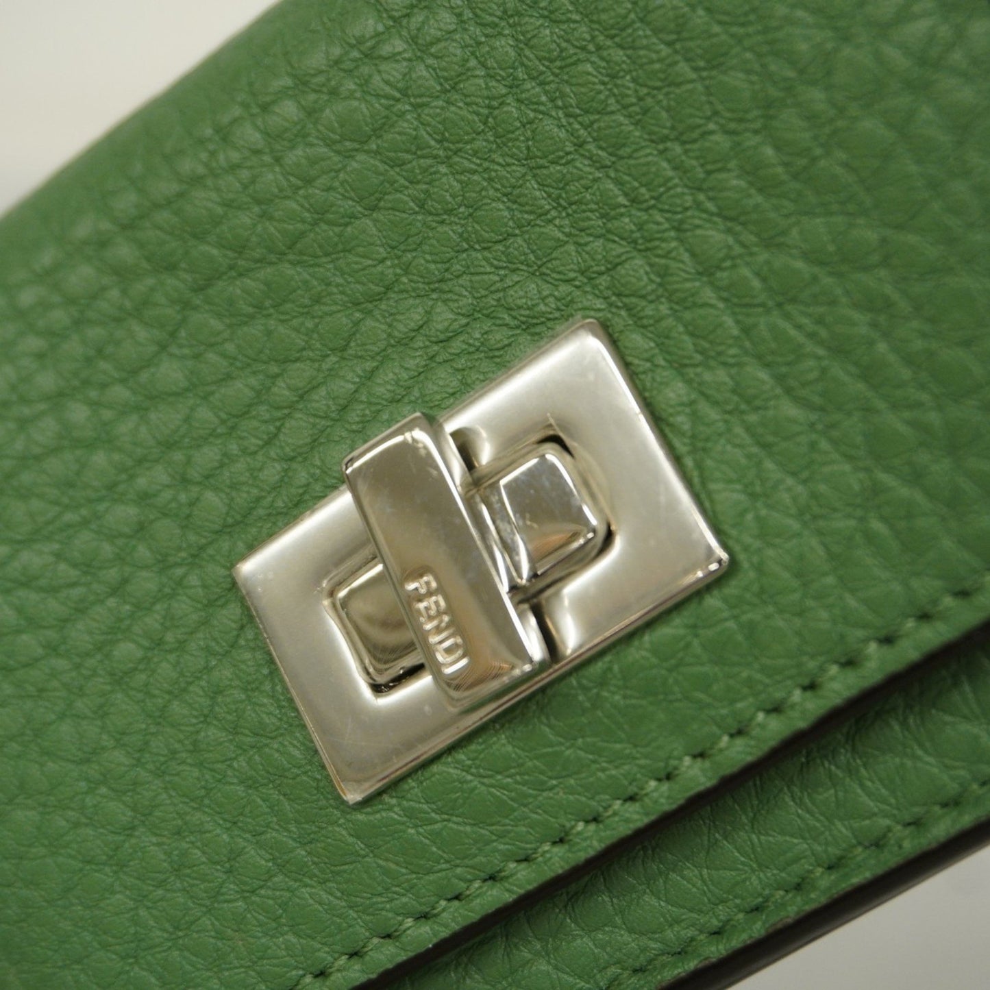 Fendi Green Leather Wallet Accessories