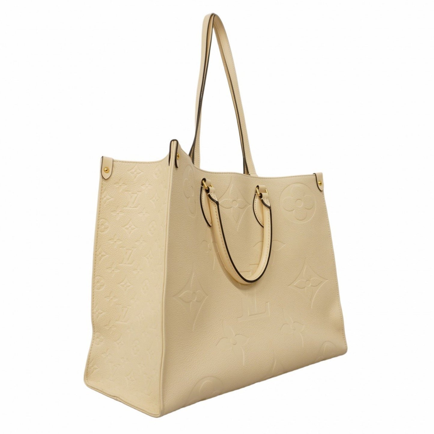 Louis Vuitton Onthego GM Ecru Leather Tote Bag