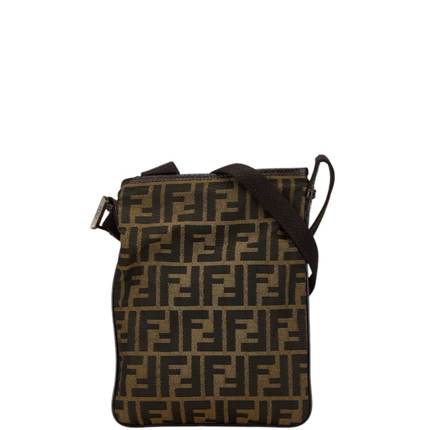 Fendi FF Brown Canvas Shoulder Bag