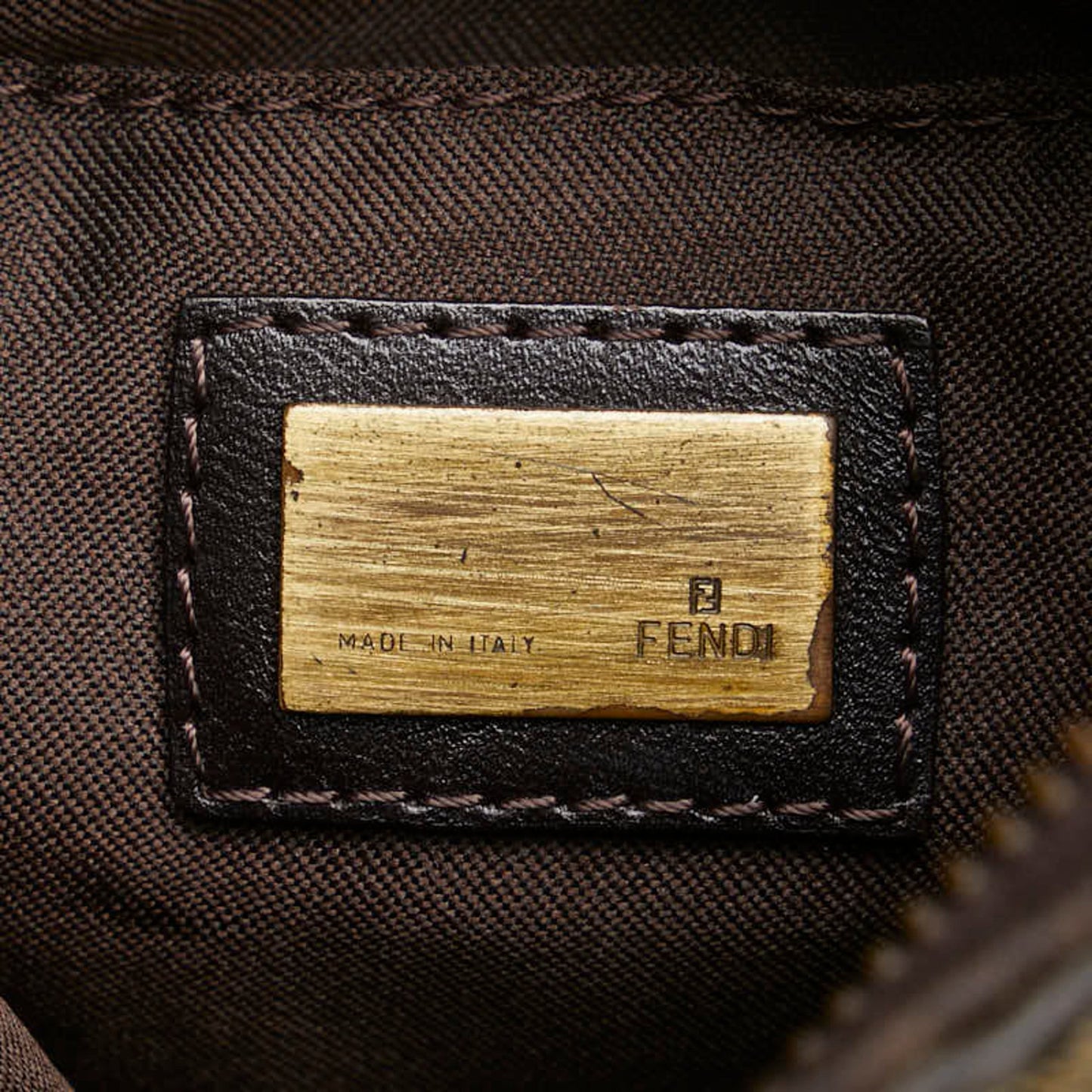 Fendi FF Brown Canvas Shoulder Bag