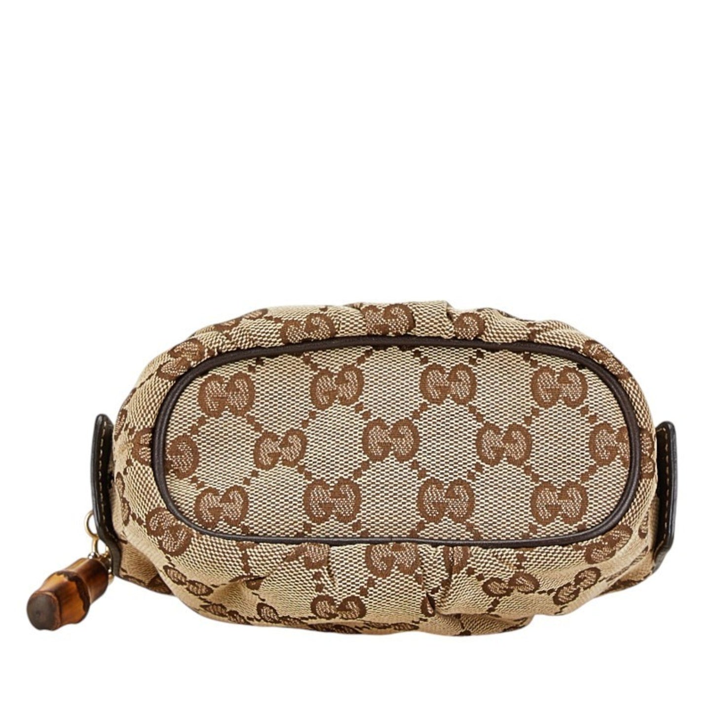 Gucci Bamboo Beige Canvas Clutch Bag