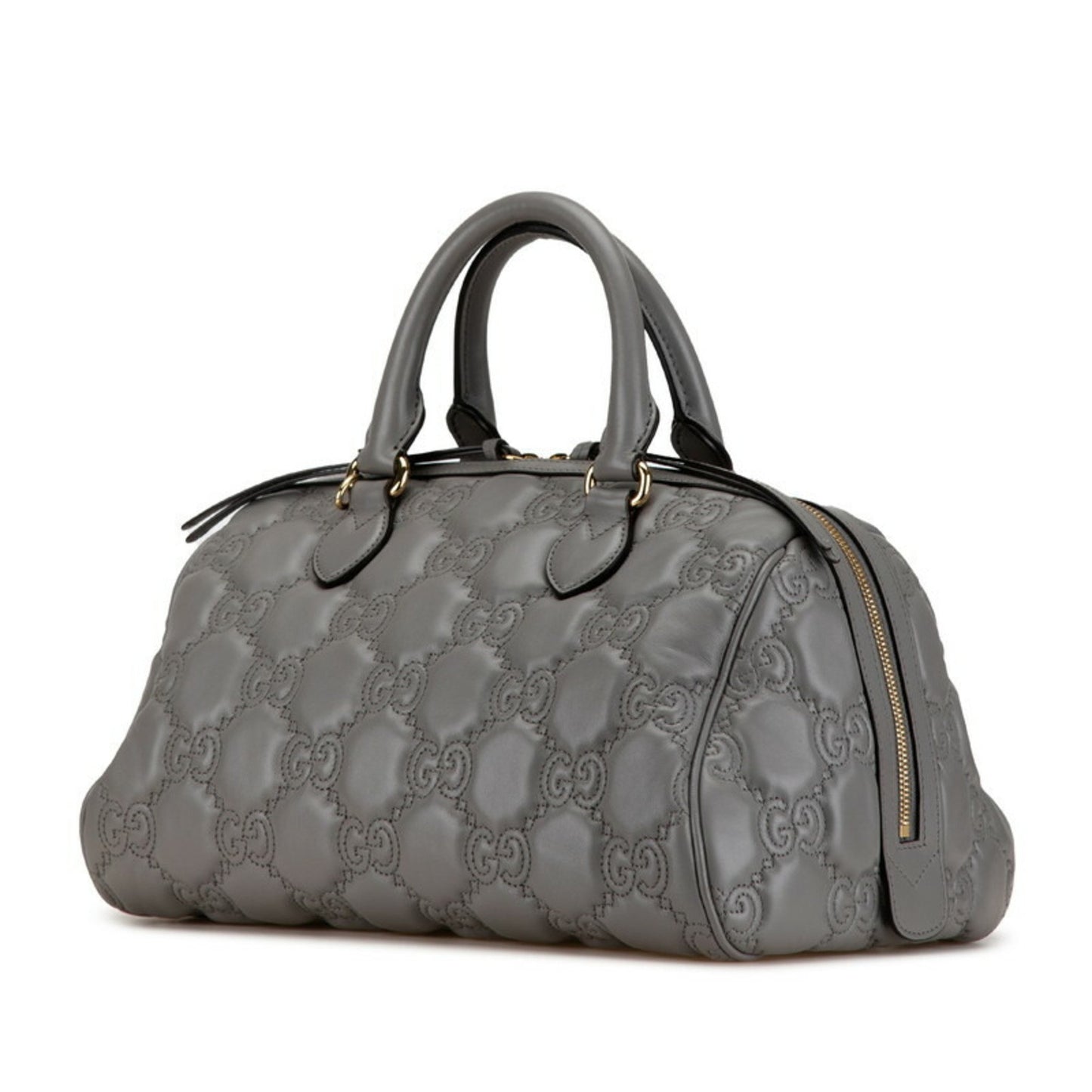 Gucci Boston Grey Leather Hand Bag