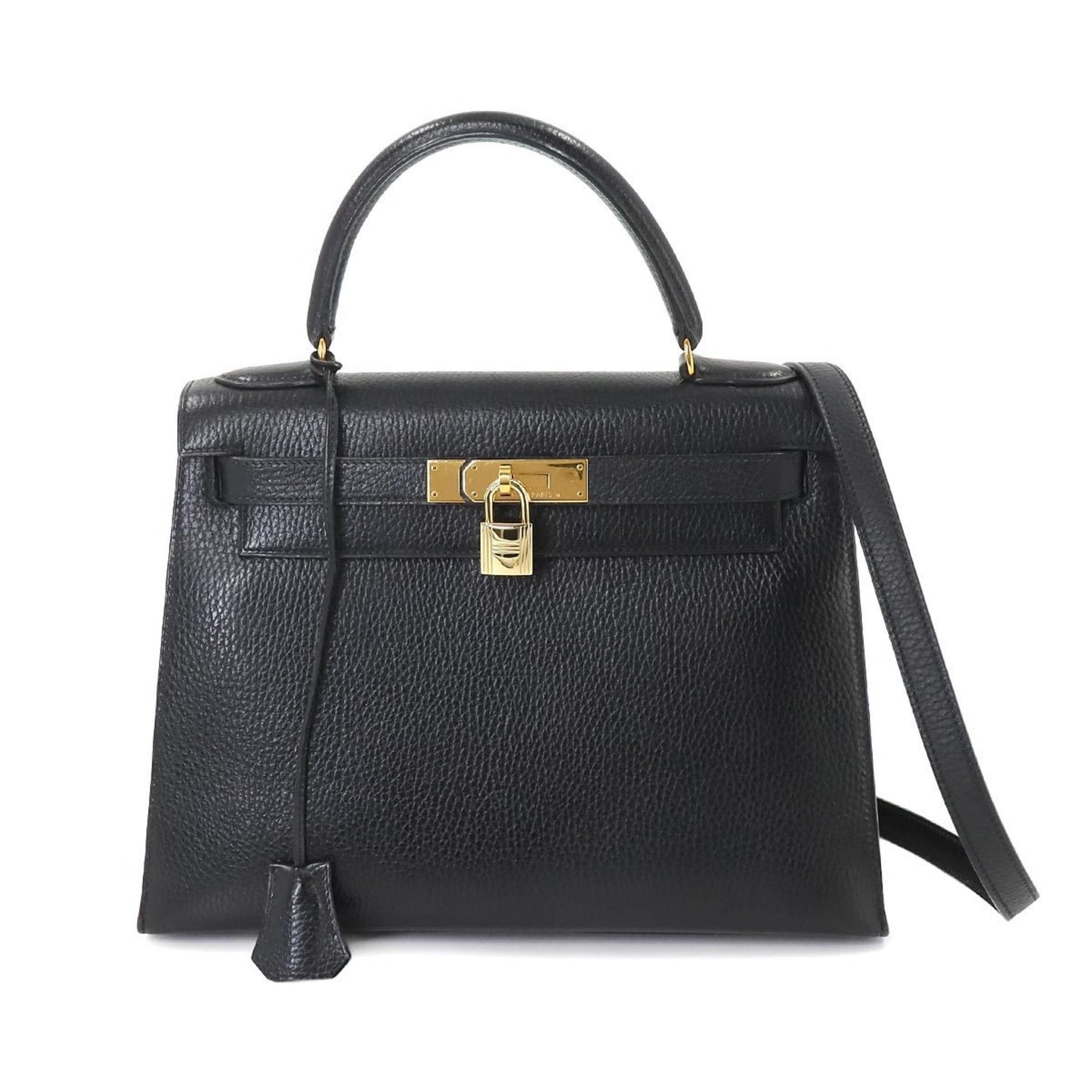 Hermès Kelly 28 Black Leather Hand Bag