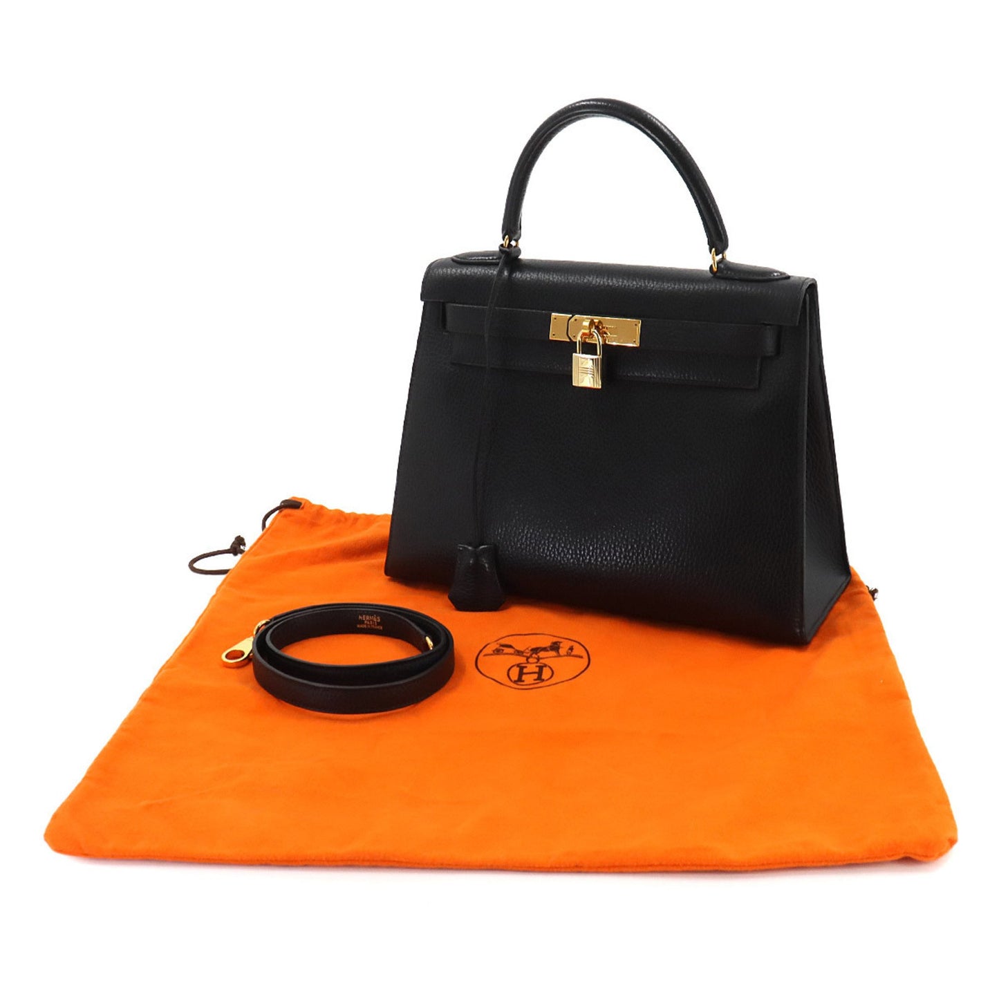 Hermès Kelly 28 Black Leather Hand Bag