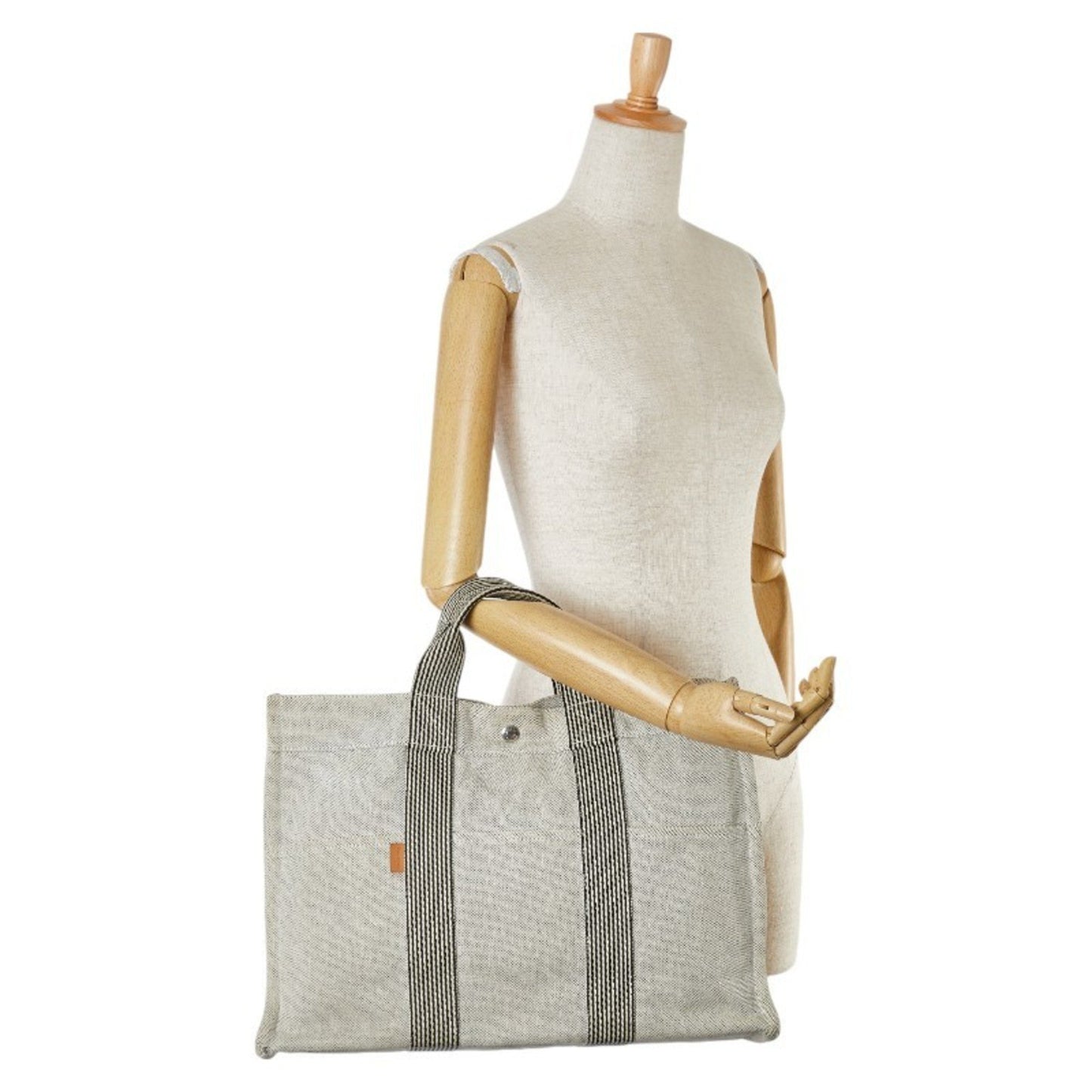 Hermès Fourre tout Grey Canvas Tote Bag