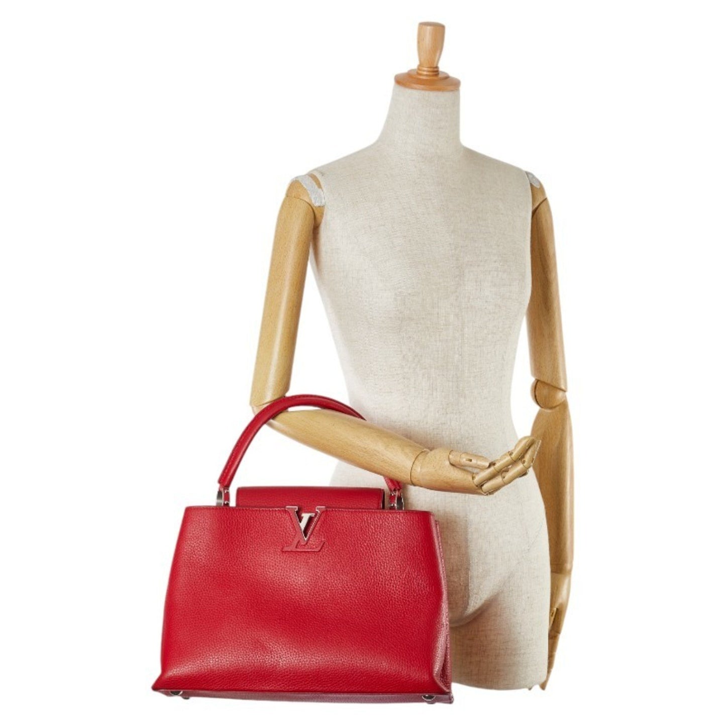 Louis Vuitton Capucines Red Leather Hand Bag