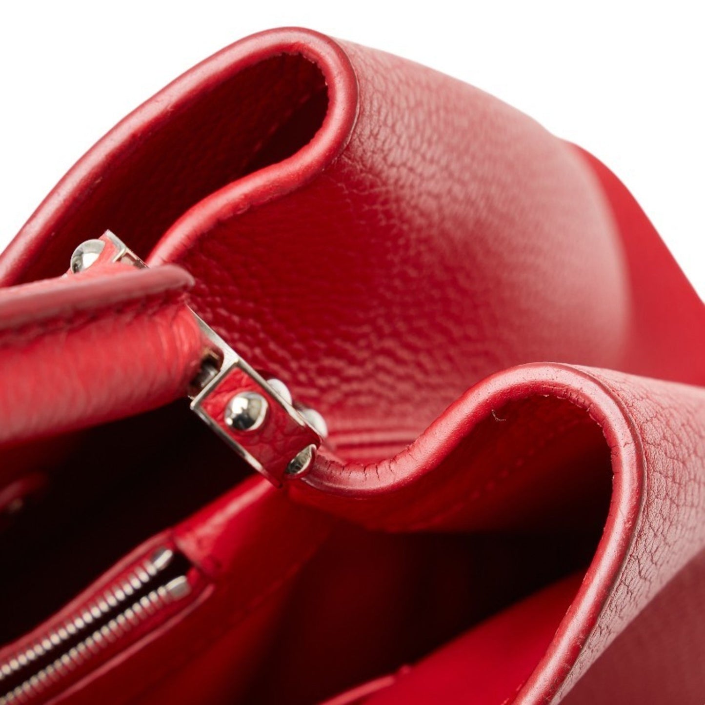 Louis Vuitton Capucines Red Leather Hand Bag