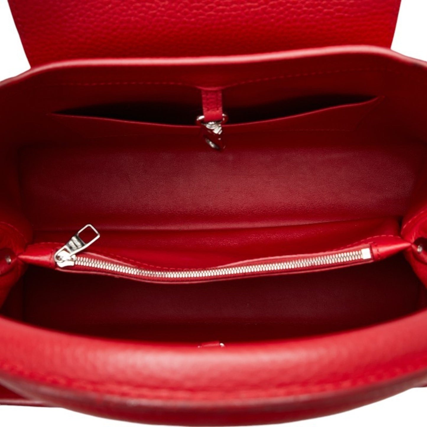 Louis Vuitton Capucines Red Leather Hand Bag