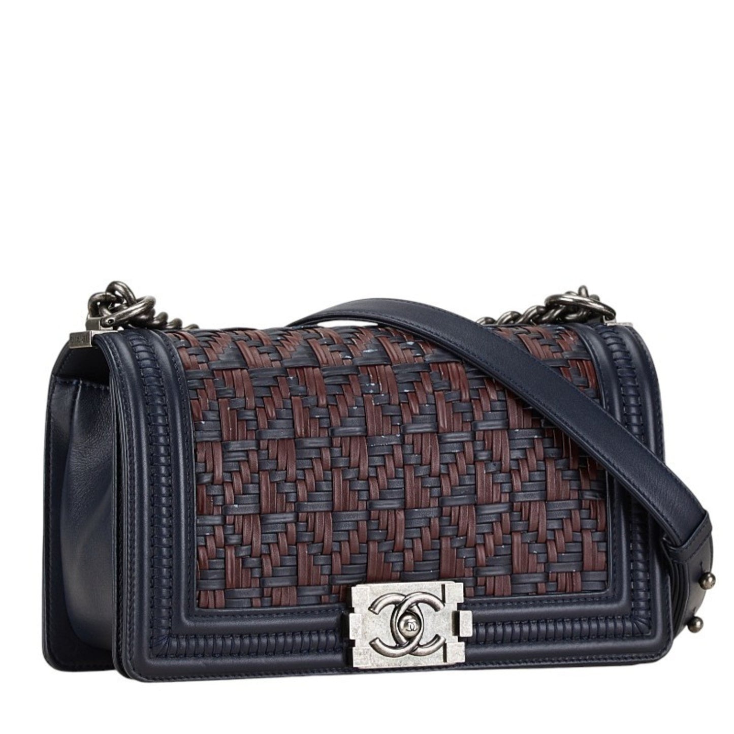 Chanel Boy Navy Leather Shoulder Bag