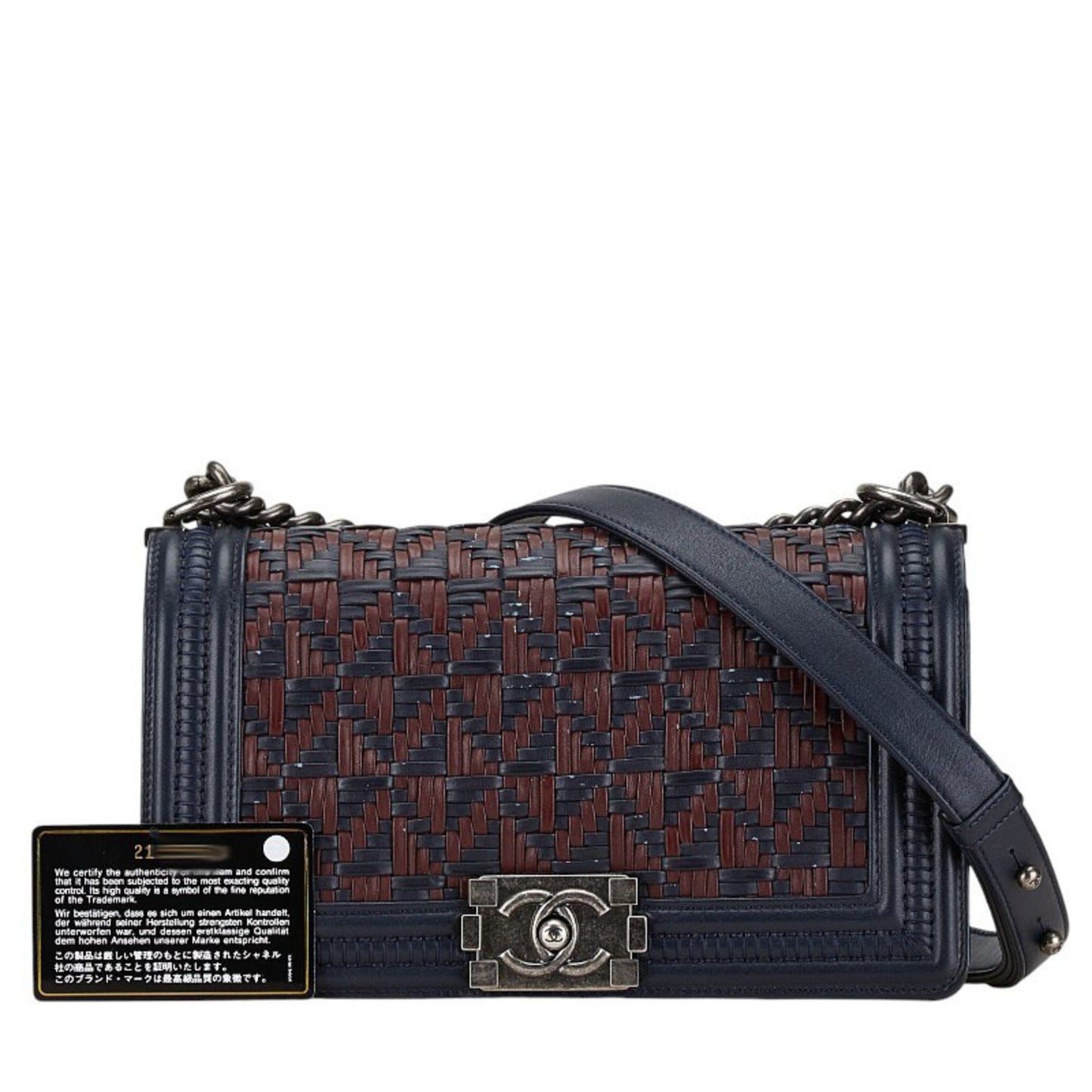 Chanel Boy Navy Leather Shoulder Bag