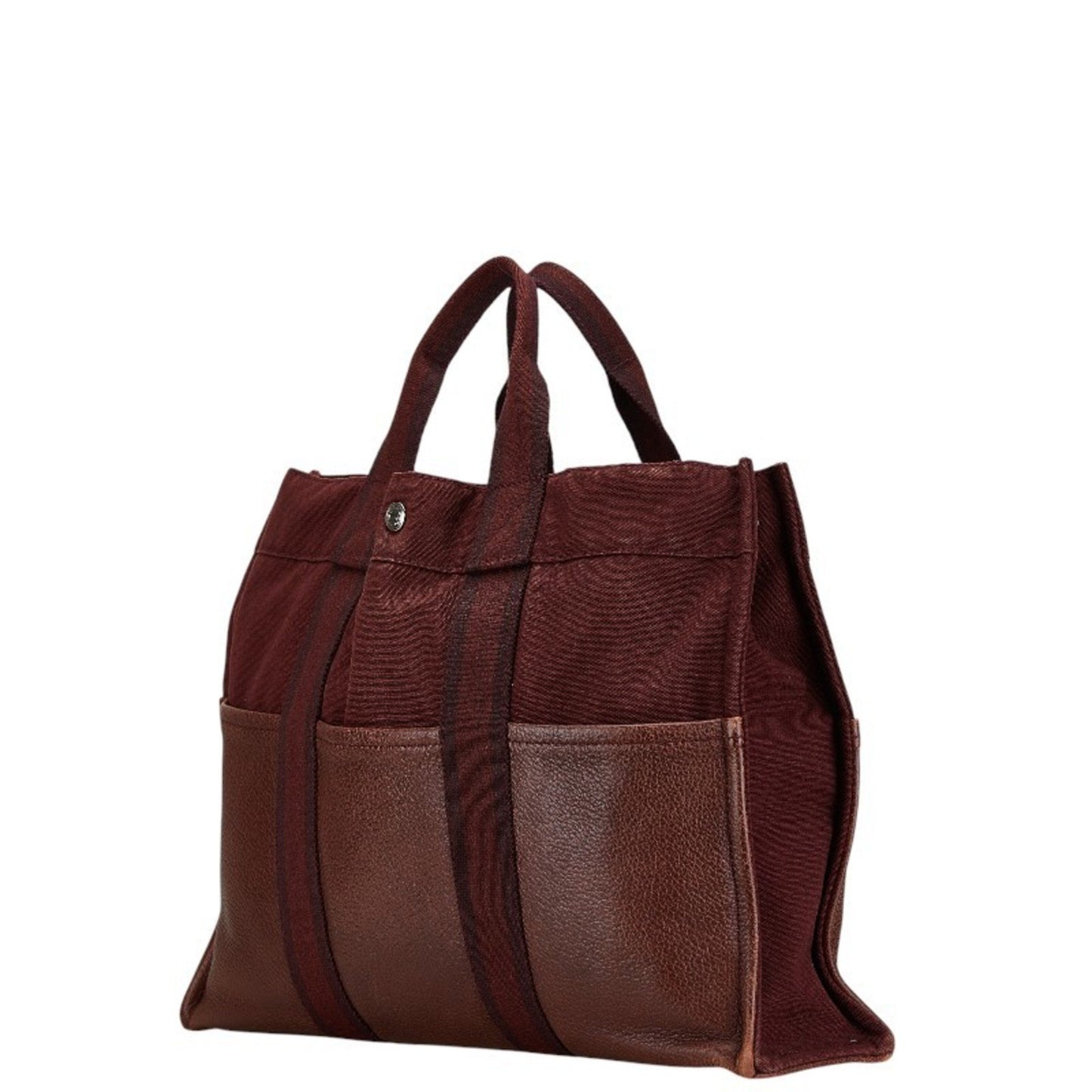 Hermès Fourre tout Burgundy Canvas Tote Bag