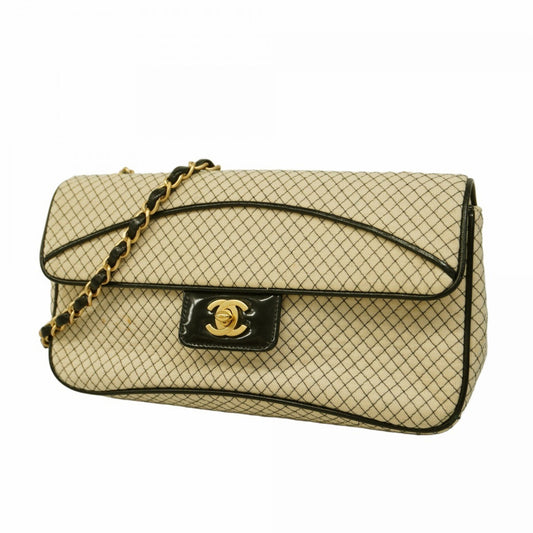 Chanel Flap bag Beige Cloth Shoulder Bag