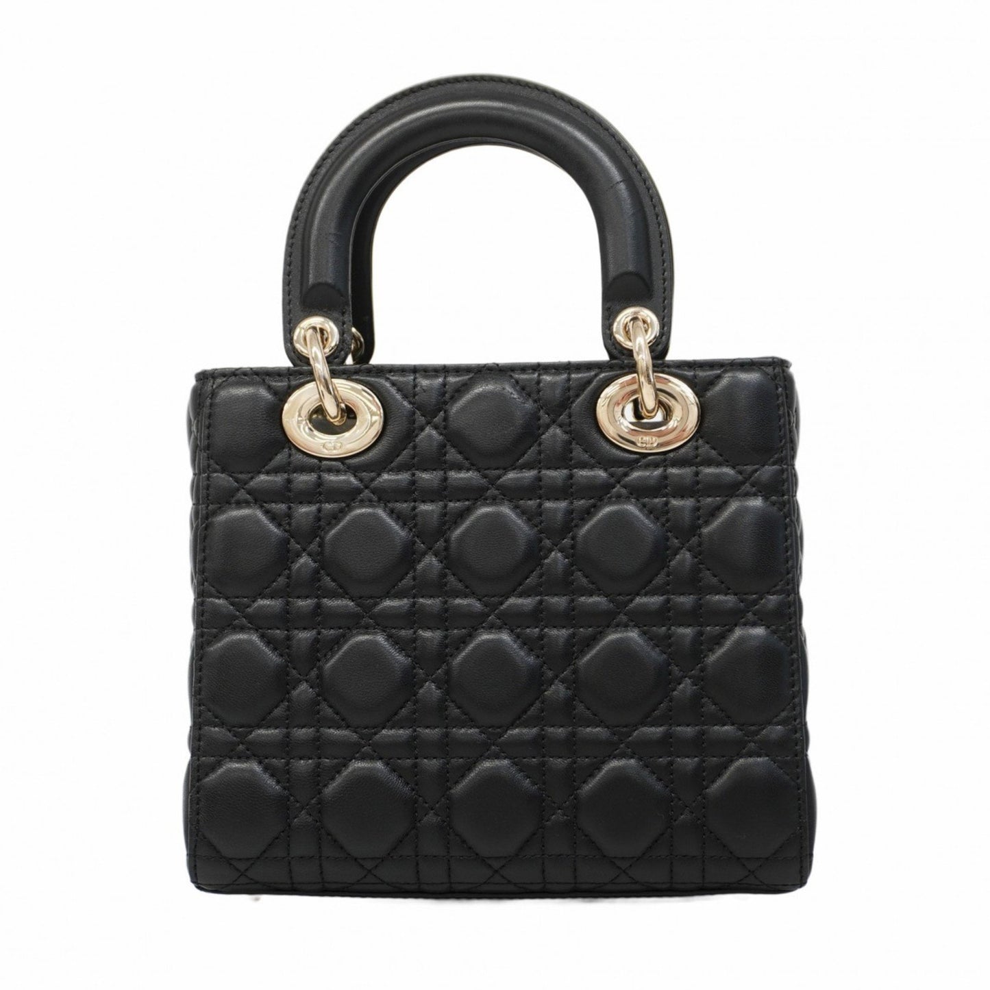 Dior Lady Dior Black Leather Hand Bag