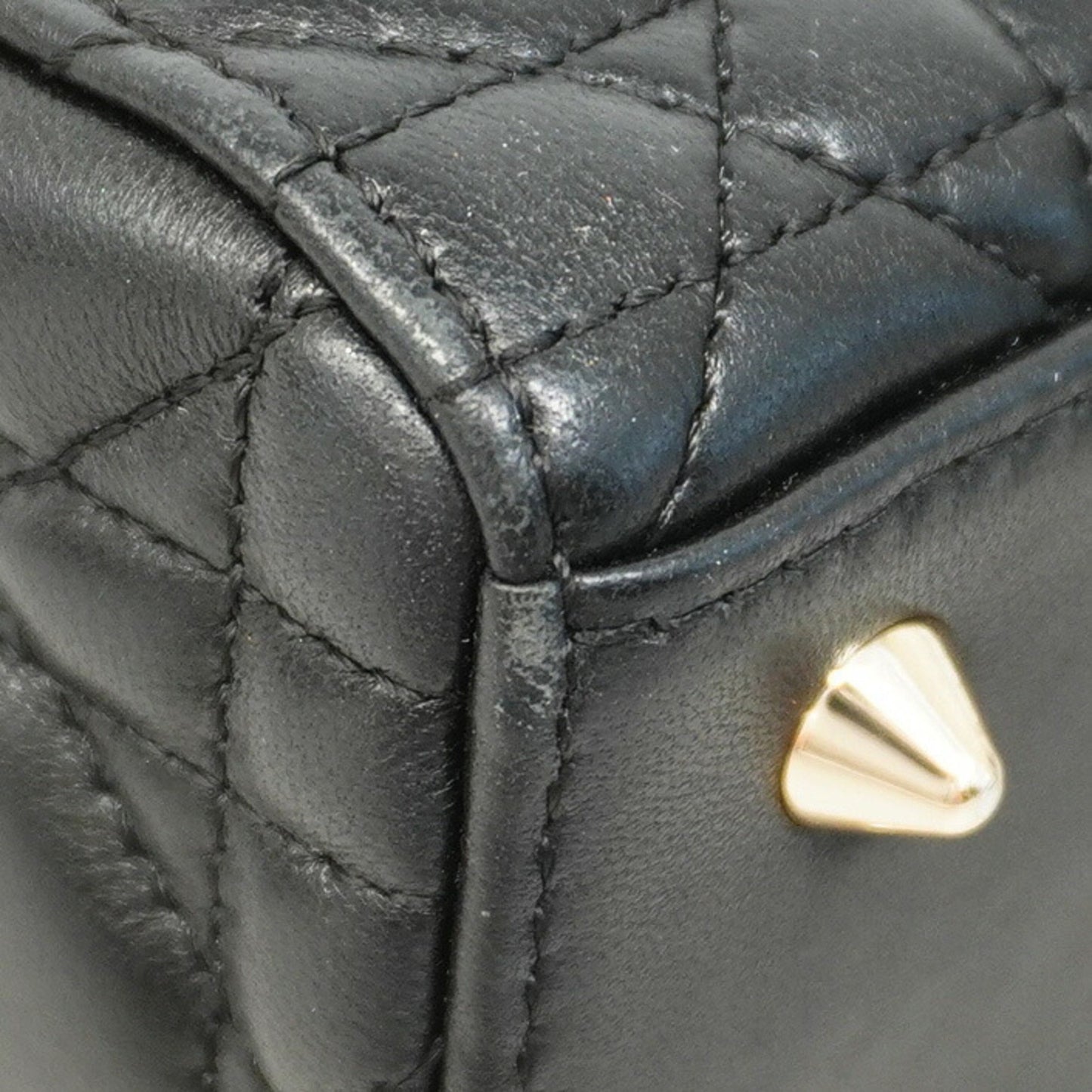 Dior Lady Dior Black Leather Hand Bag