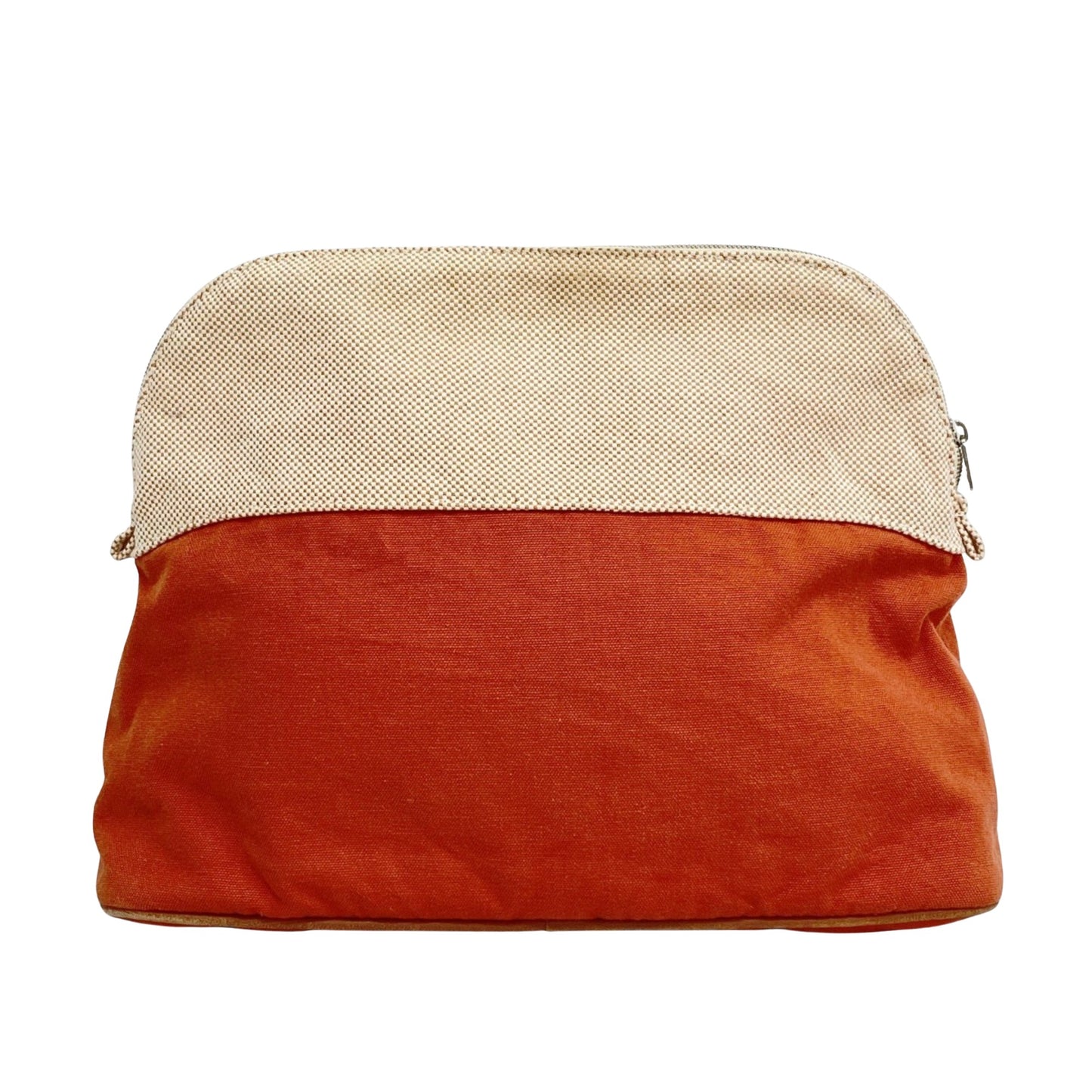 Hermès Orange Canvas Clutch Bag