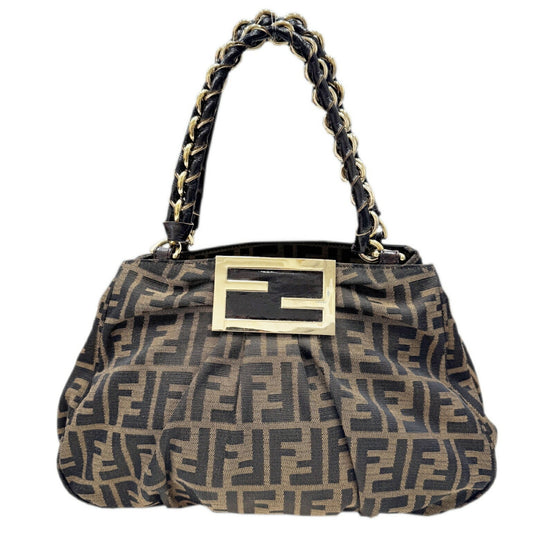 Fendi Baguette Brown Canvas Shoulder Bag