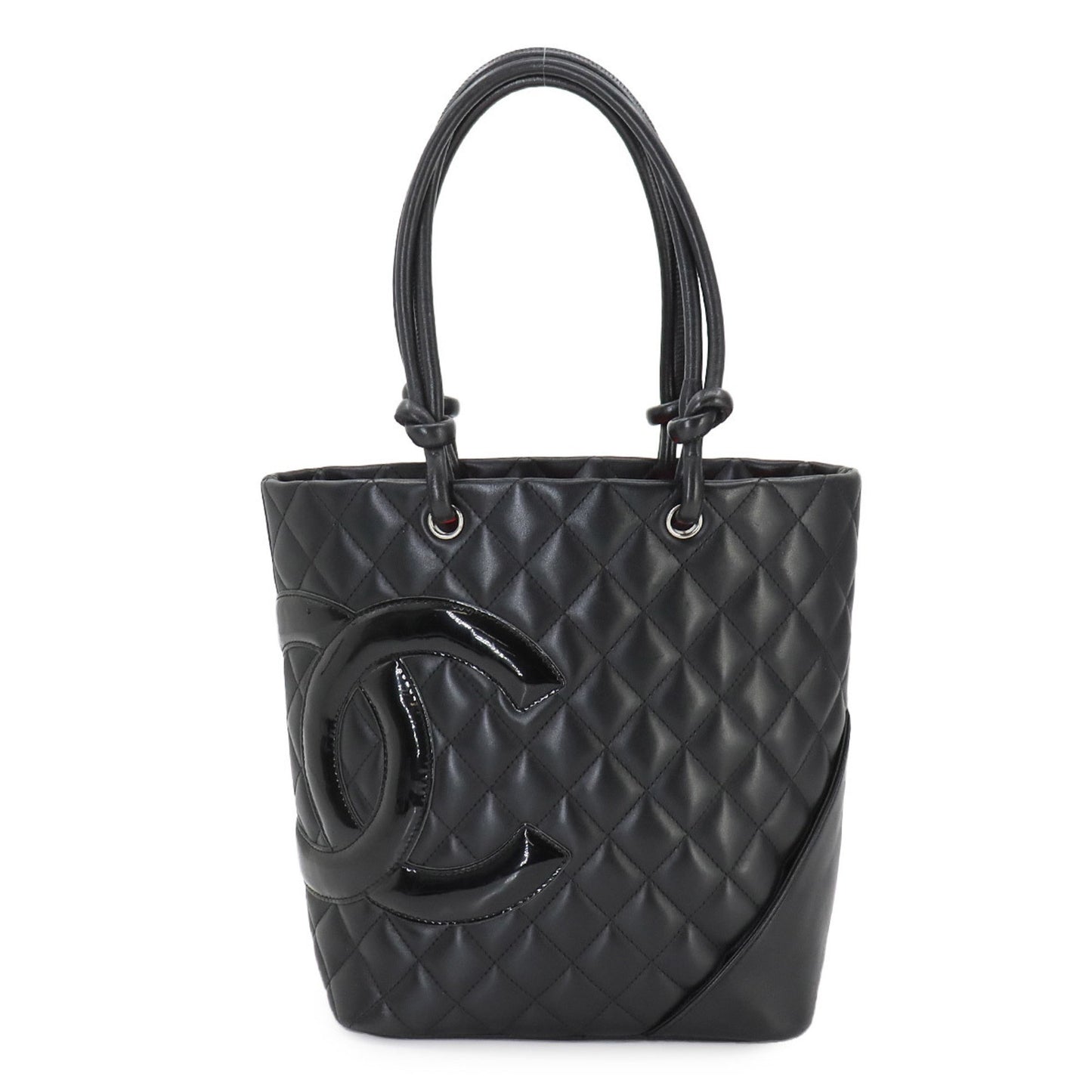 Chanel Cambon line Black Leather Tote Bag