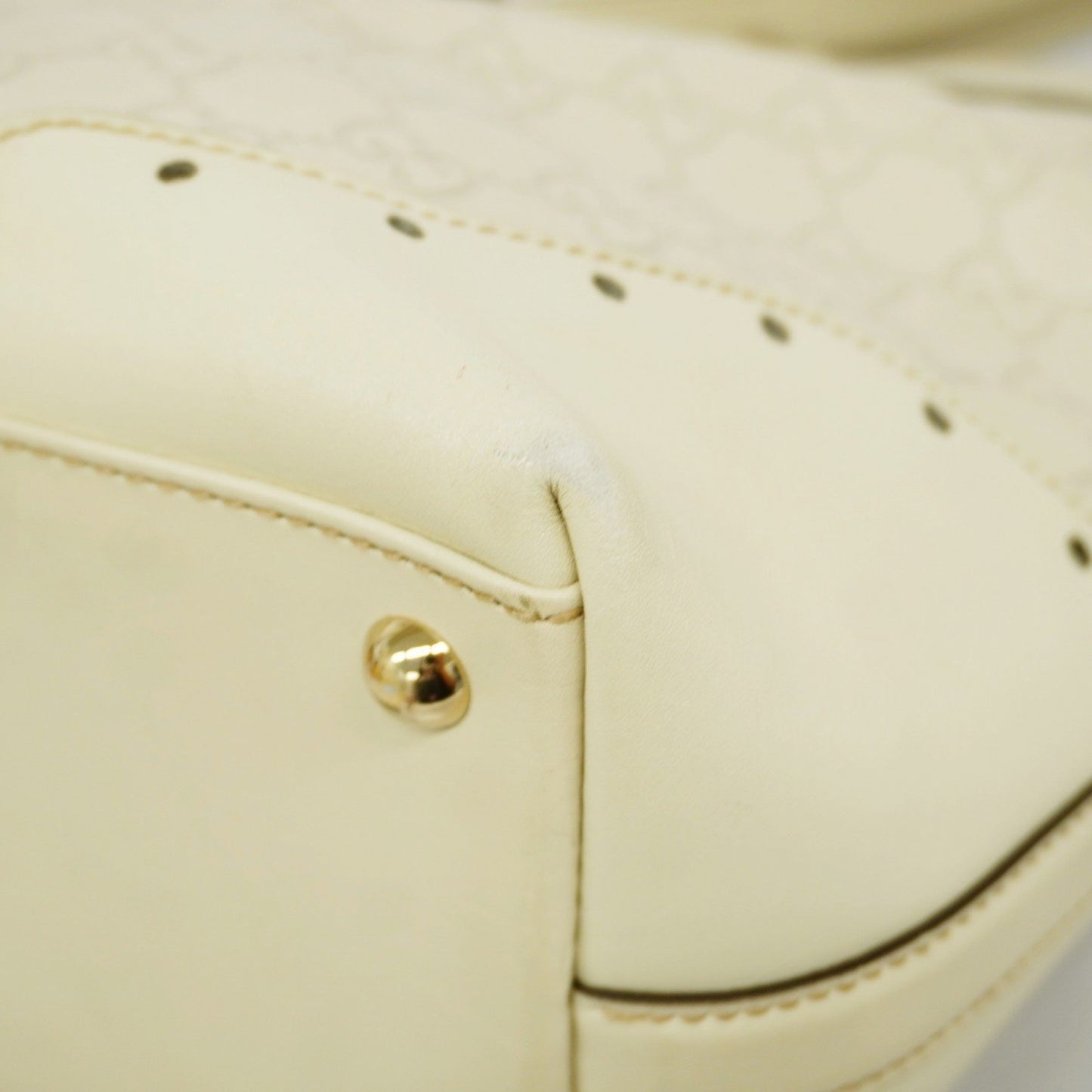 Gucci White Leather Tote Bag