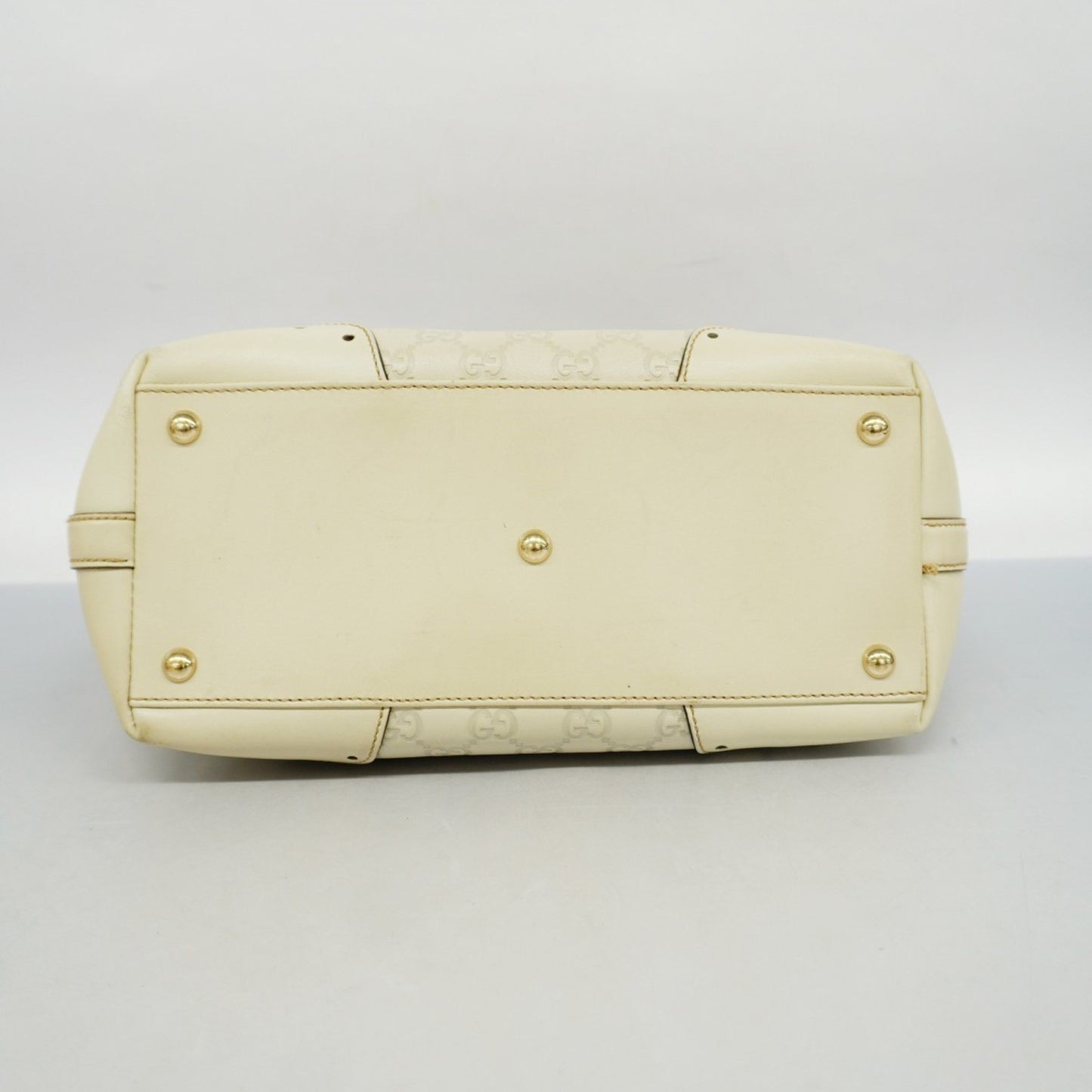 Gucci White Leather Tote Bag