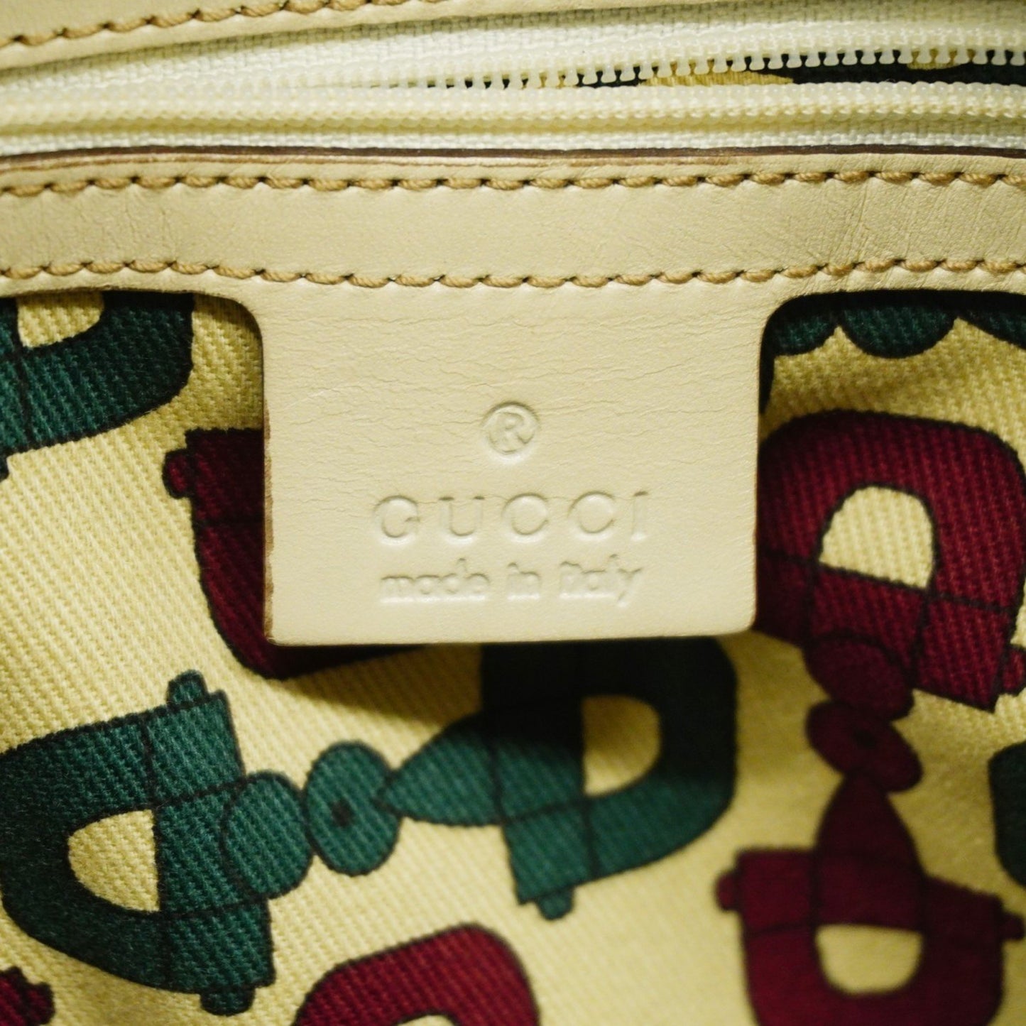 Gucci White Leather Tote Bag