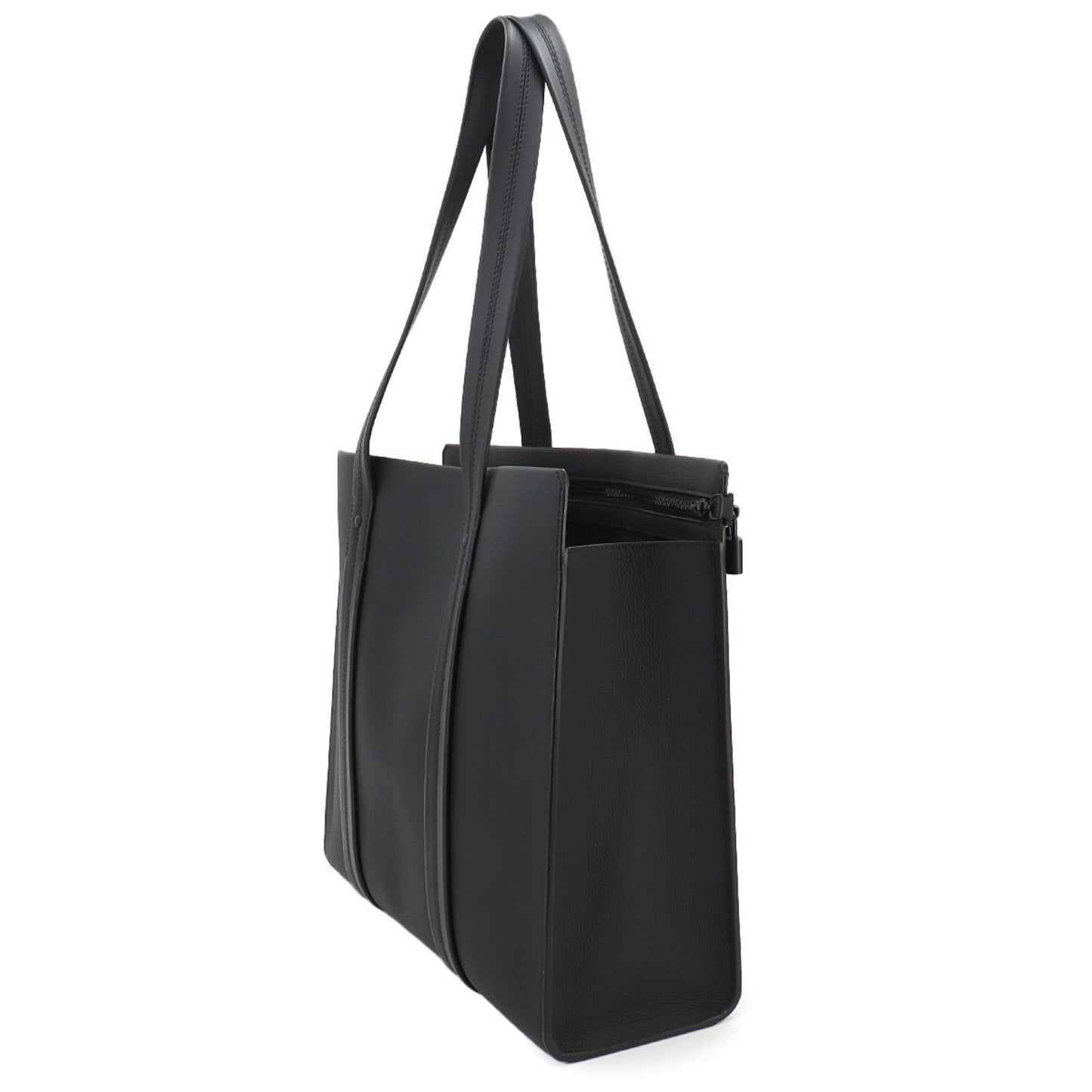 Louis Vuitton Black Leather Tote Bag