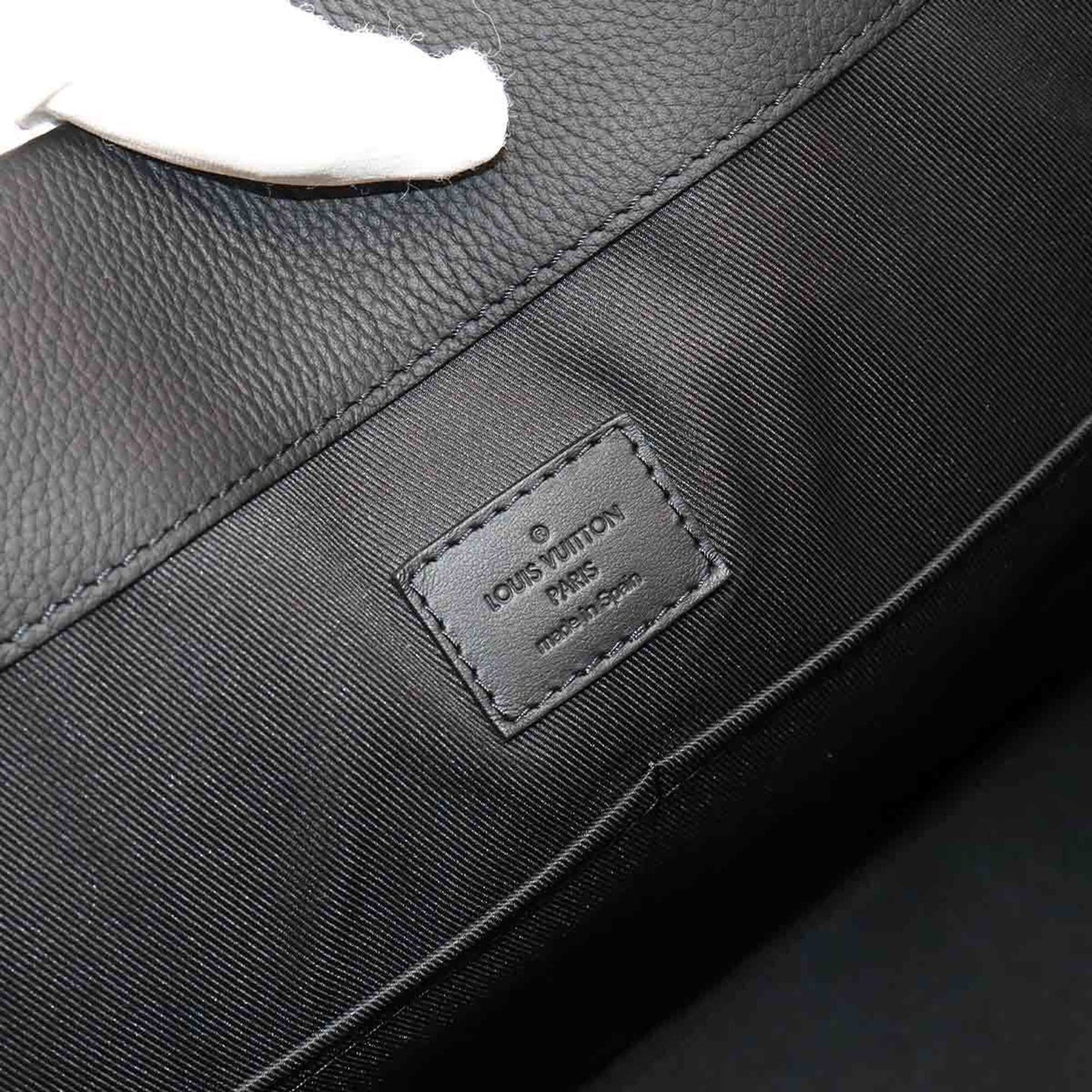 Louis Vuitton Black Leather Tote Bag