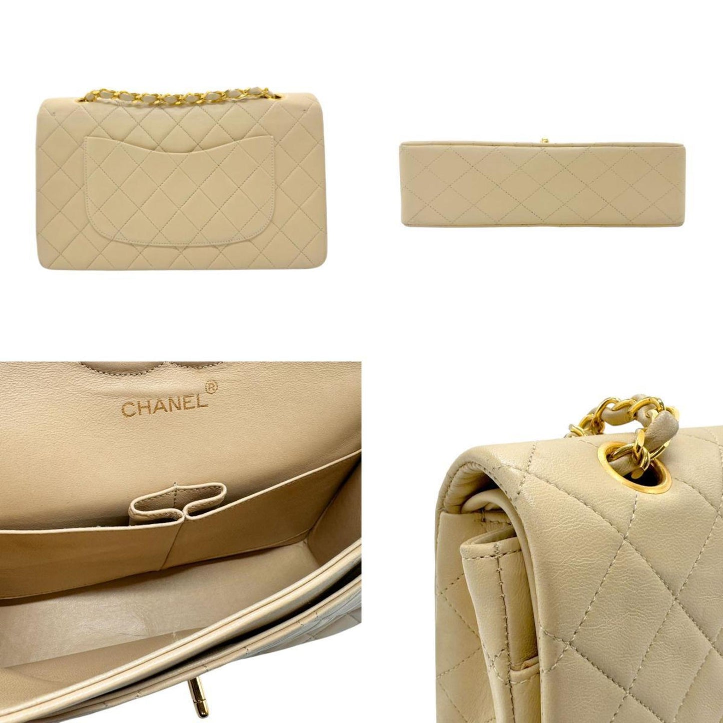 Chanel Timeless Beige Leather Shoulder Bag