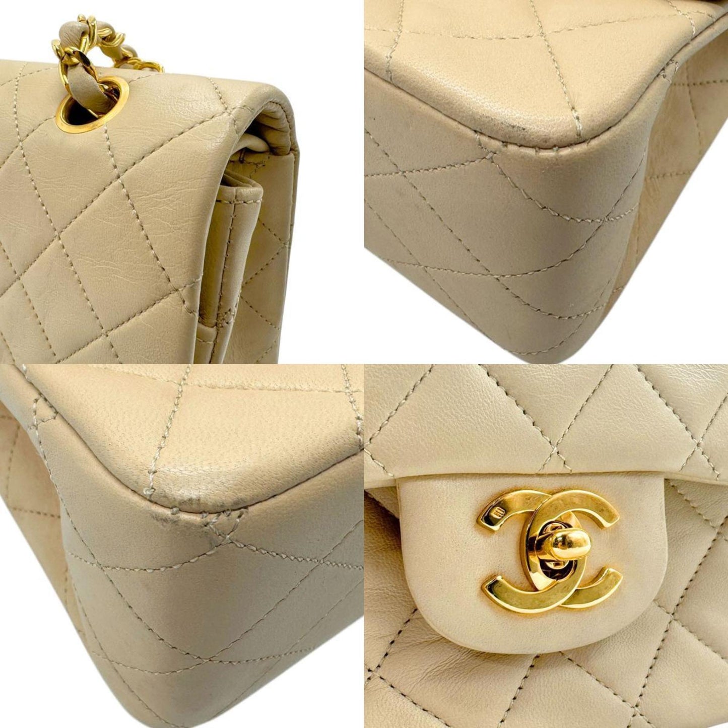 Chanel Timeless Beige Leather Shoulder Bag