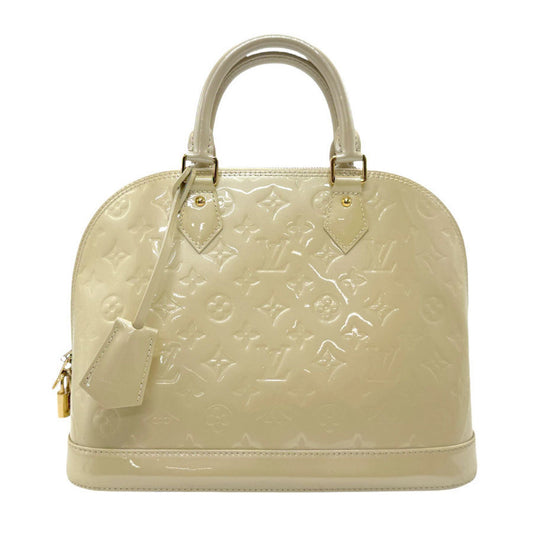 Louis Vuitton Alma Beige Patent Leather Hand Bag